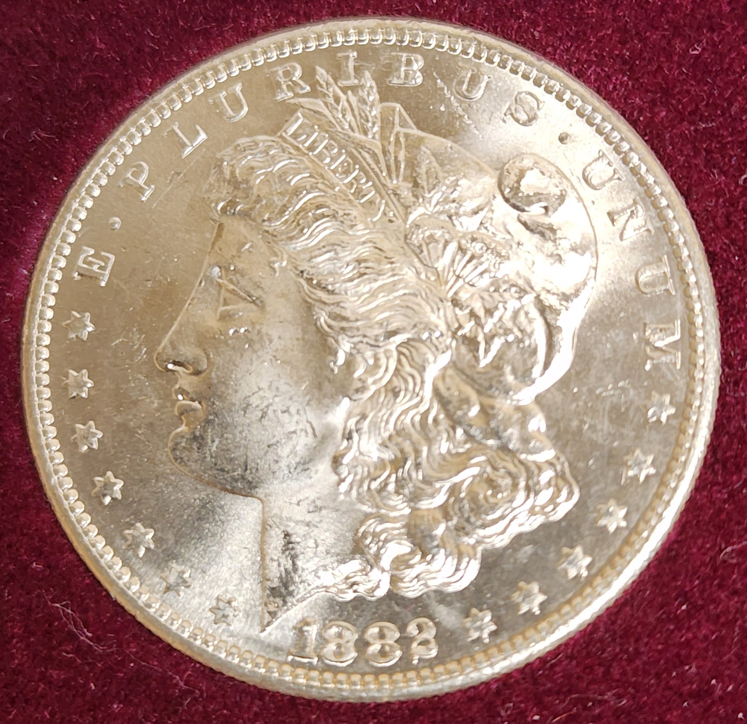 Morgan Silver Dollar, 3 Coin Set, Mint State Uncirculated Coins, Store #DR0206.