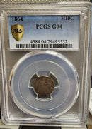 1864 Seated Liberty Half Dime, PCGS G-04, Civil War Year., STORE