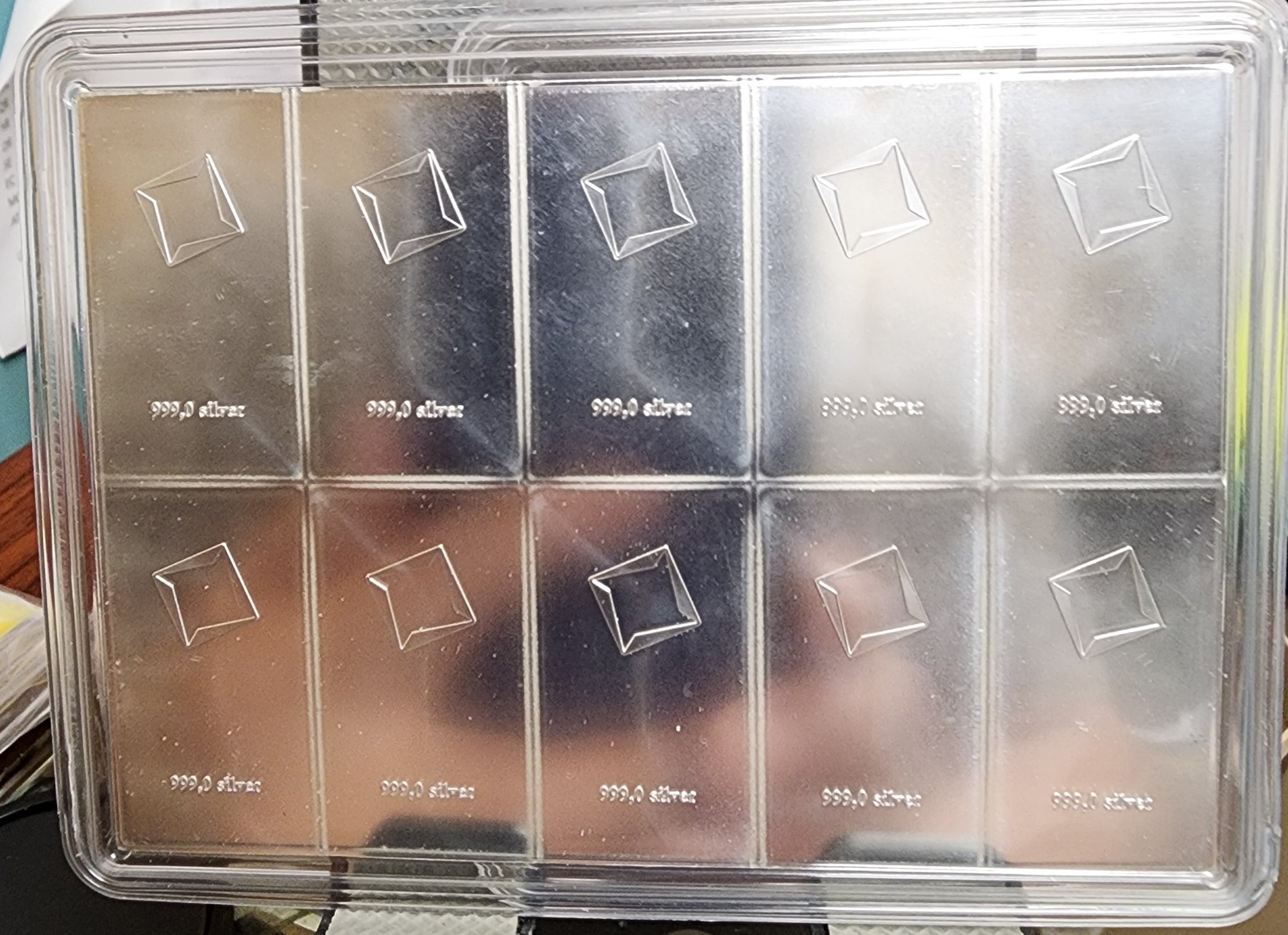 Valcambi Suisse, Silver CombiBar. 100 Gram Bar, 10 each x 10 Grams. #SR001