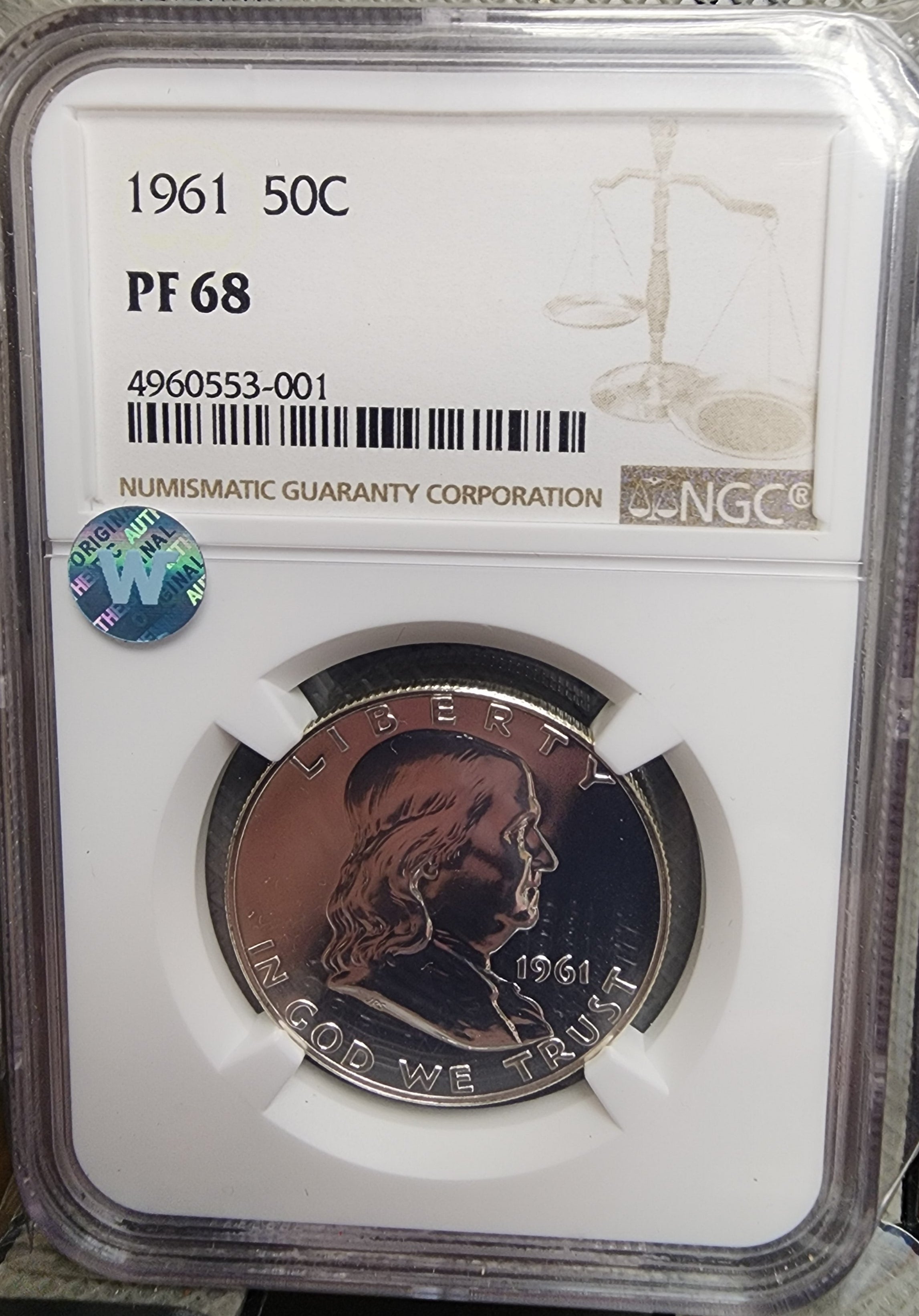 1961 Franklin Silver Half Dollar. NGC Proof-68., Store Sale #GHR065.