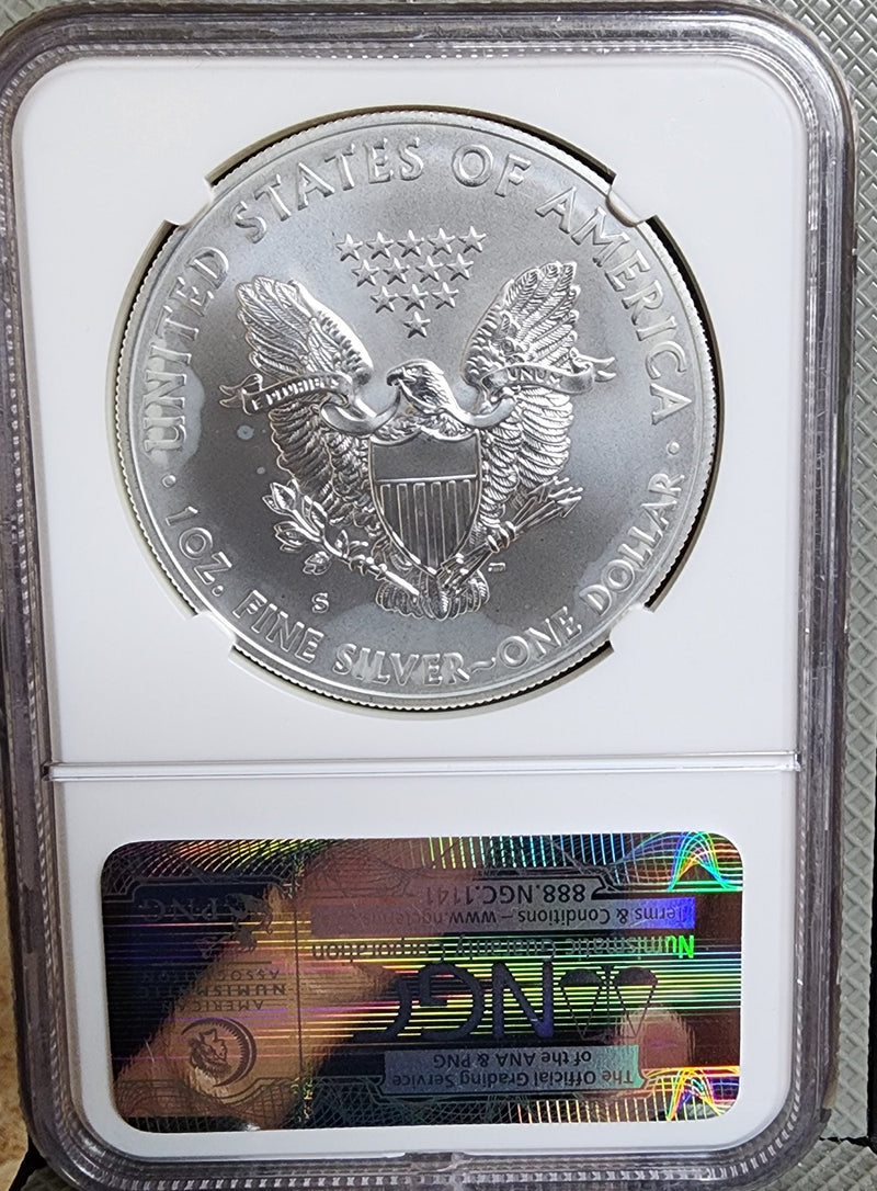 2011 25th Anniversary, American Silver Eagle, 5 Coin NGC "70" Set, Store