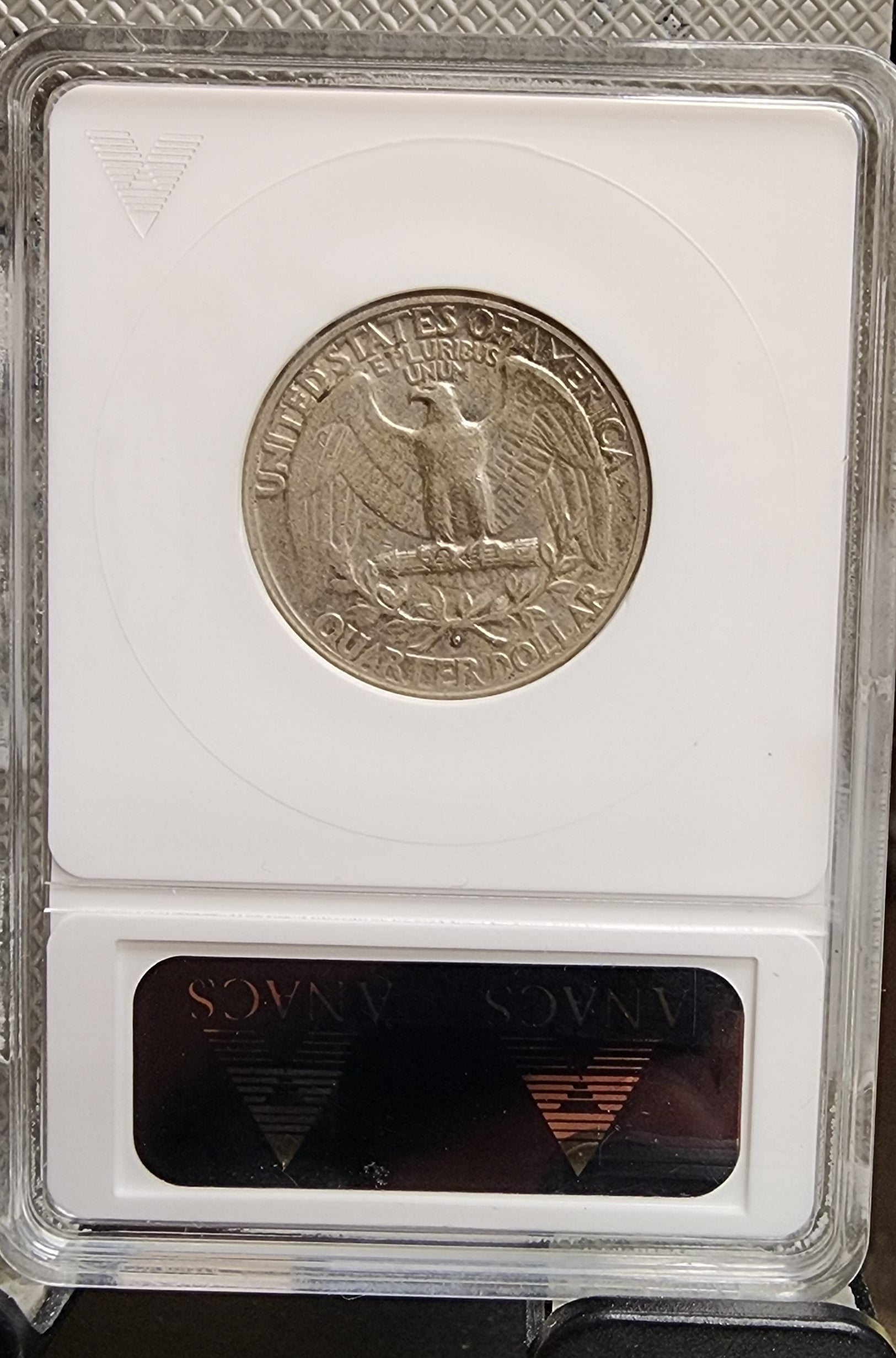 1932-D Washington Silver Quarter, KEY Date Coin, ANACS EF-45., Store #QR1459.