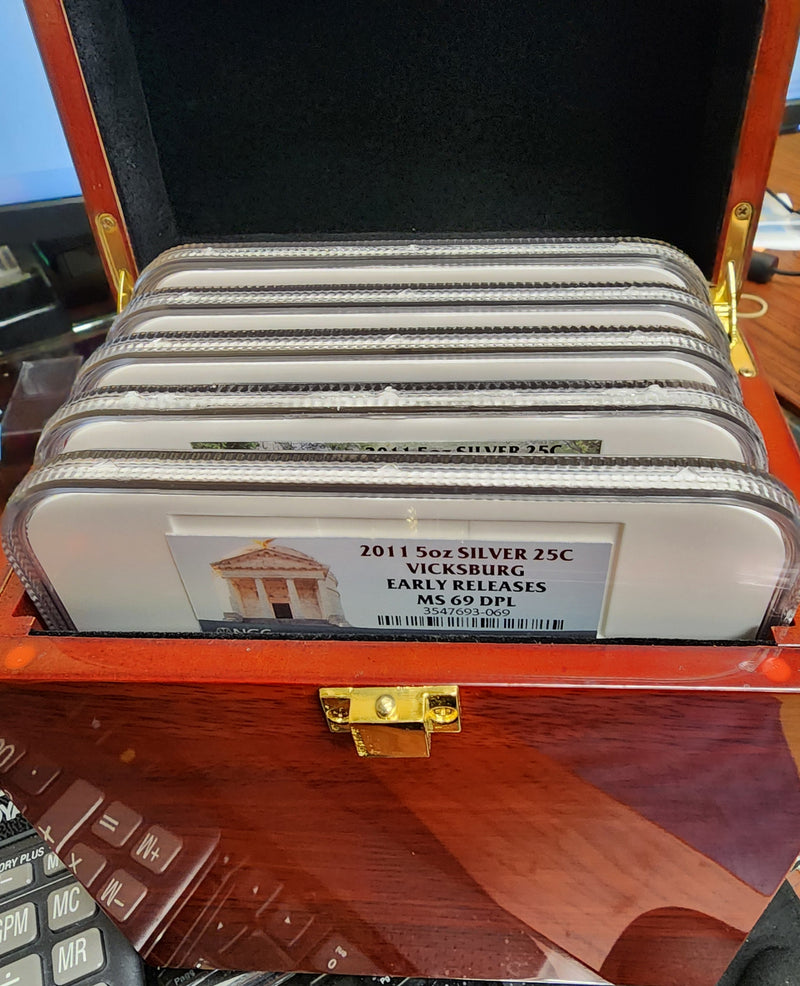 2011 National Park, 5 Troy Ounce Silver, 5 Coin Set, NGC MS-69, Store Sale