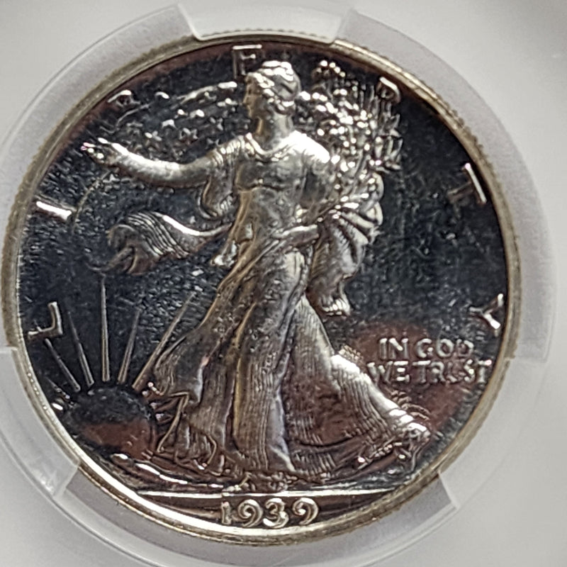 1939 Walking Liberty Silver Half Dollar, Proof Strike, CAC PF64, Store Sale