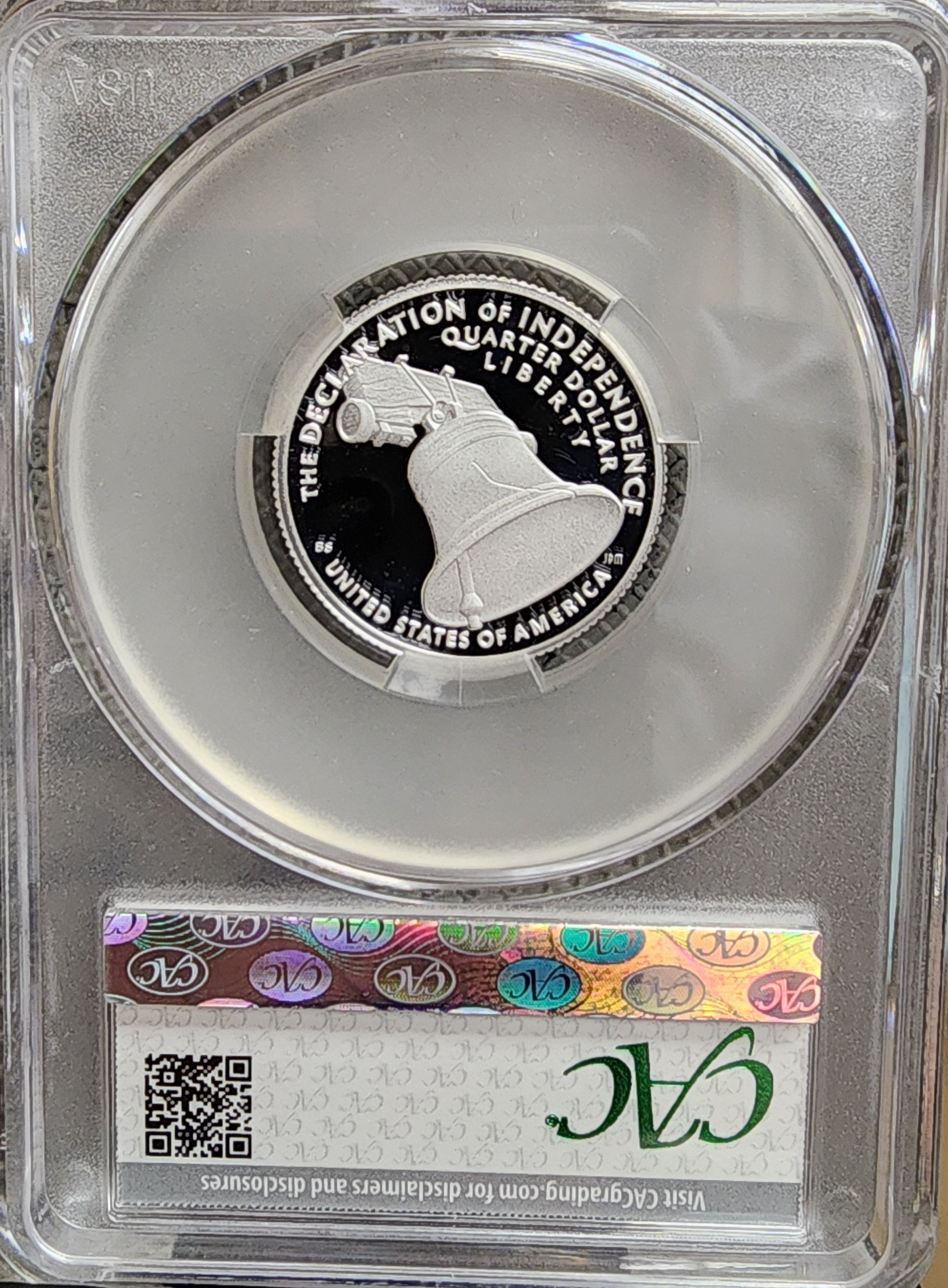 1776-2026-S Silver, Declaration of Independence Quarter, CAC PR-70, Store#QR1943.