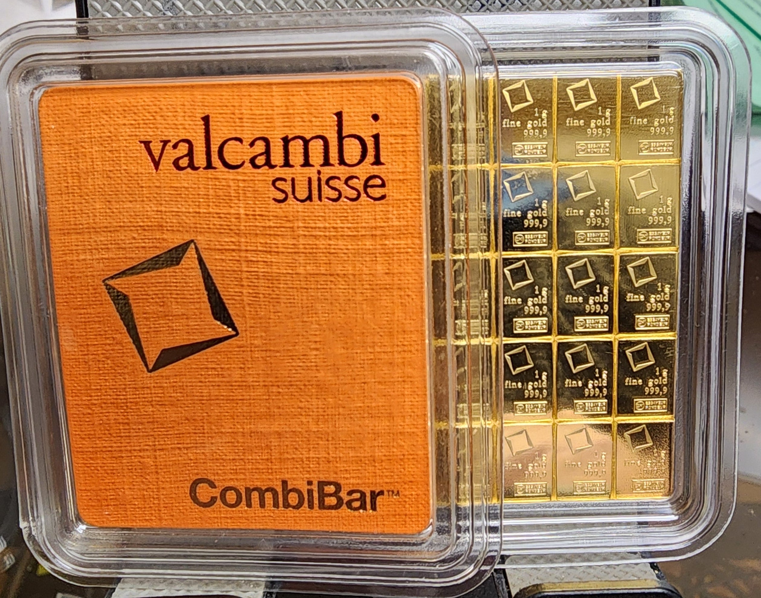 Valcambi, Suisse, CombiBar, 50 Grams .999 Gold bars, Store Sale#G0043.