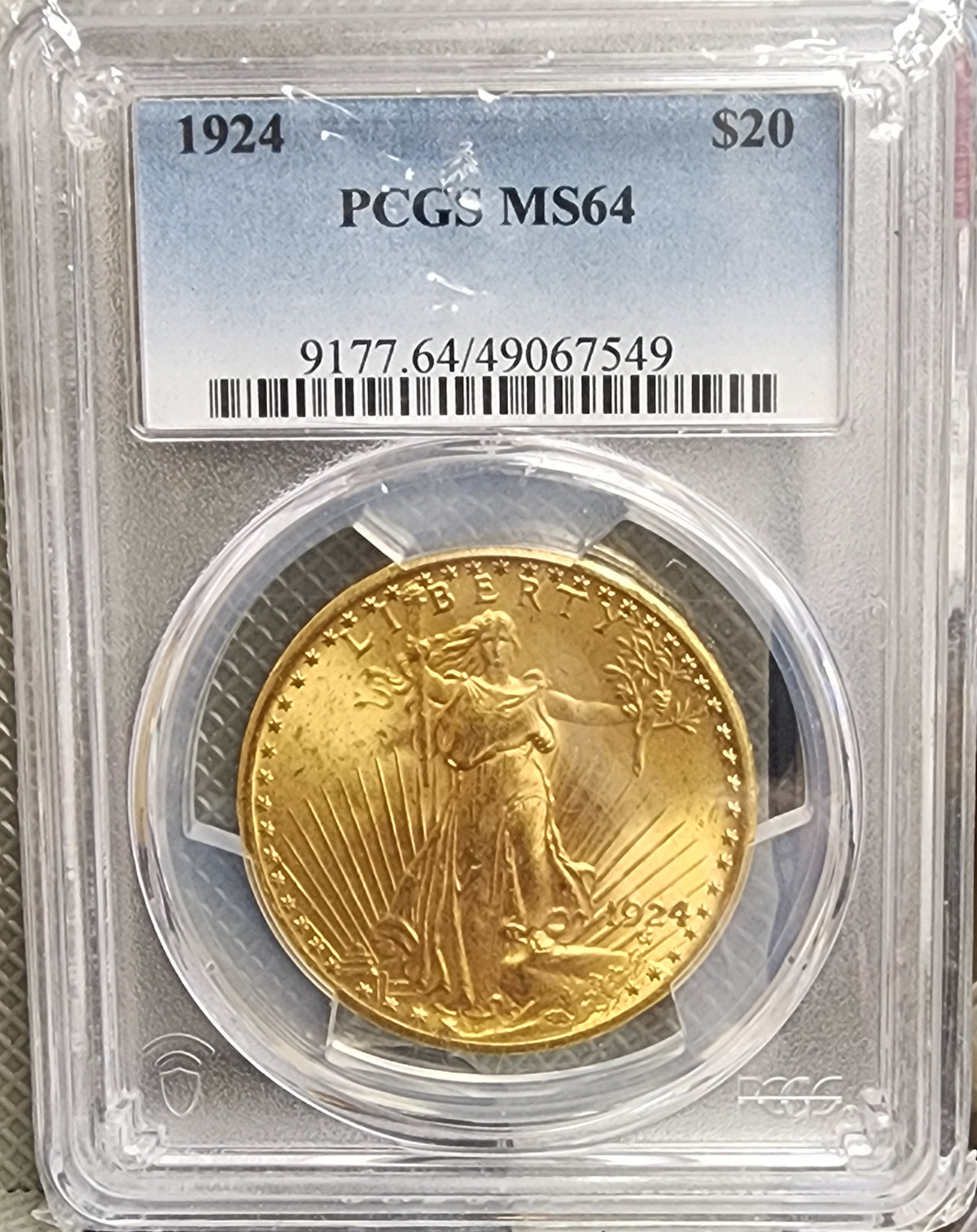 1924 $20 Gold Double Eagle, Saint, PCGS MS-64, Uncirculated Coin, Store #G0124.
