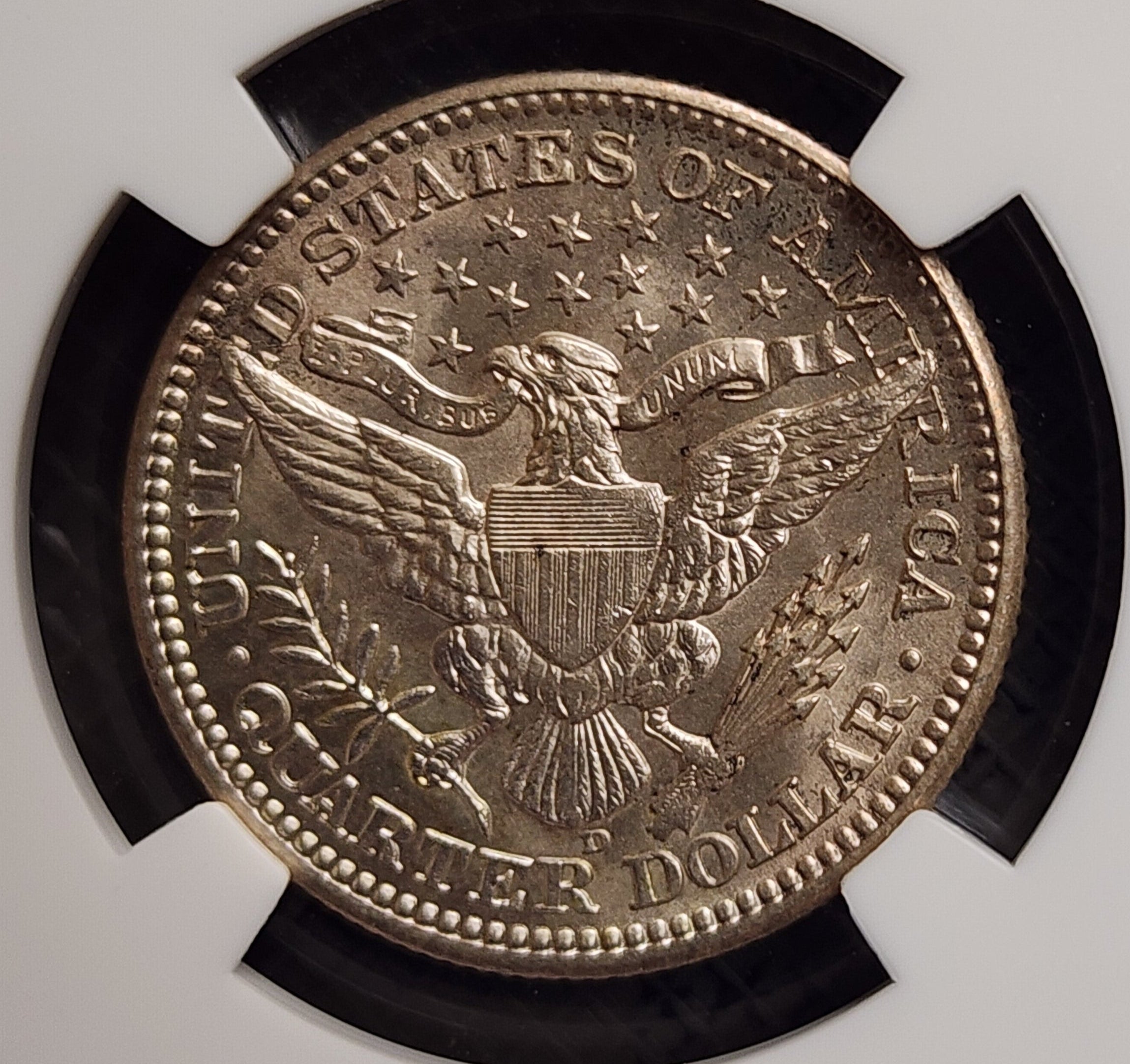1913-D Barber Silver Quarter, NGC Certified MS-64, Nice Grade, Store #QR738