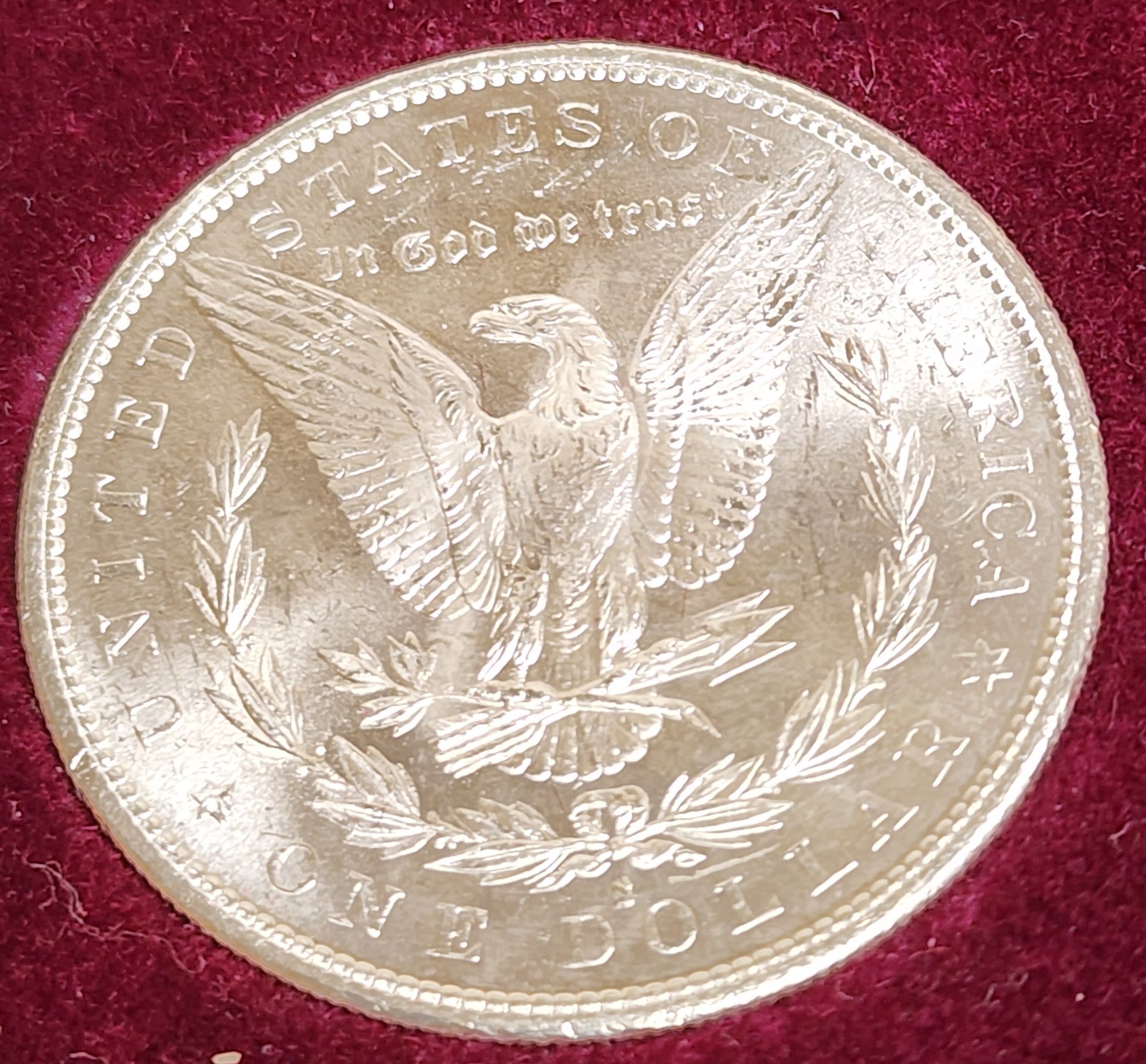 Morgan Silver Dollar, 3 Coin Set, Mint State Uncirculated Coins, Store #DR0206.