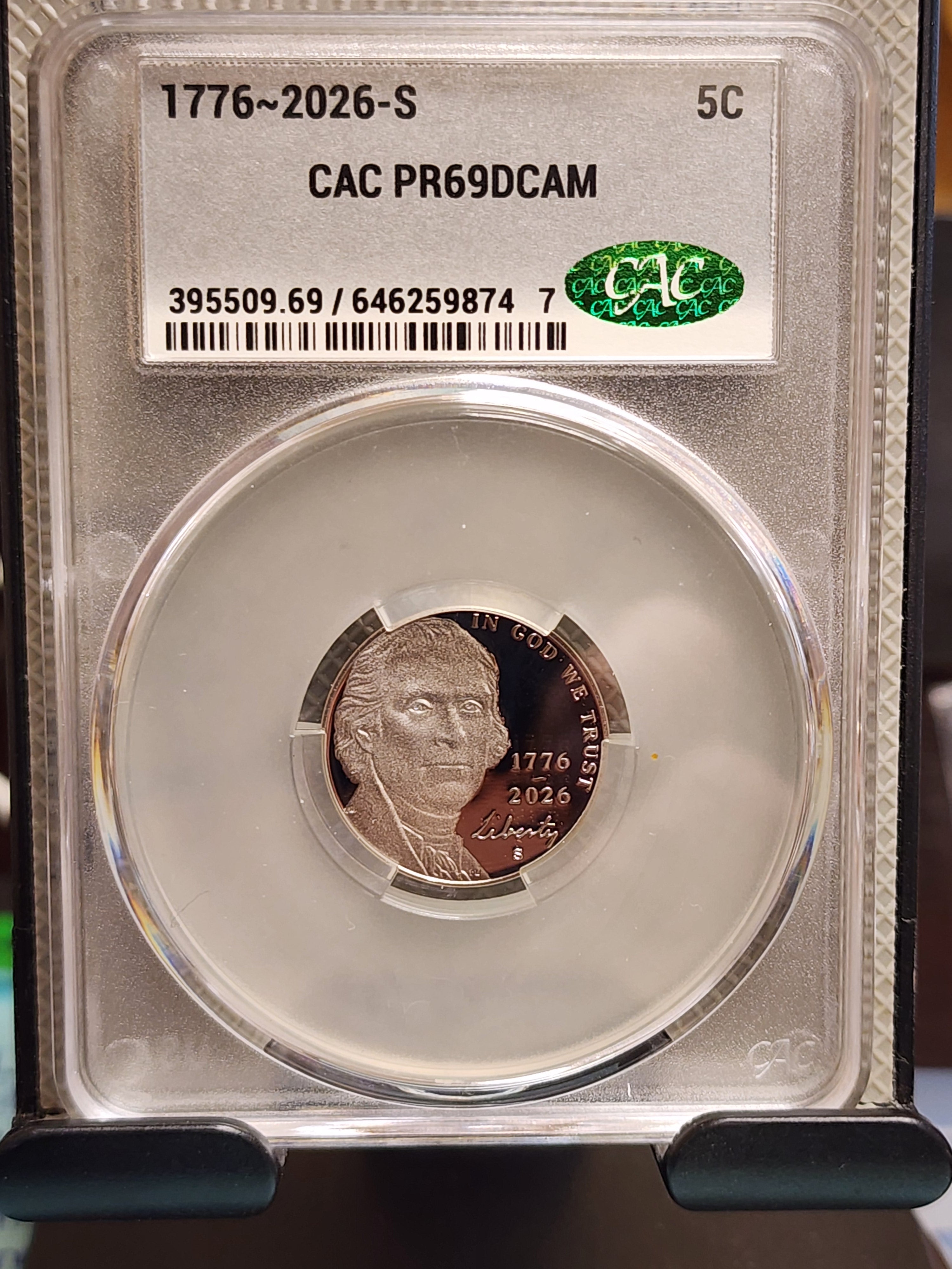 2026-S Jefferson Nickel, (1776-2026), CAC PR69 DCAM, Store #NL674.