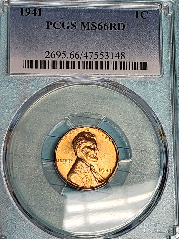 1941 Lincoln Cent, PCGS MS66RD, Store #GCT013