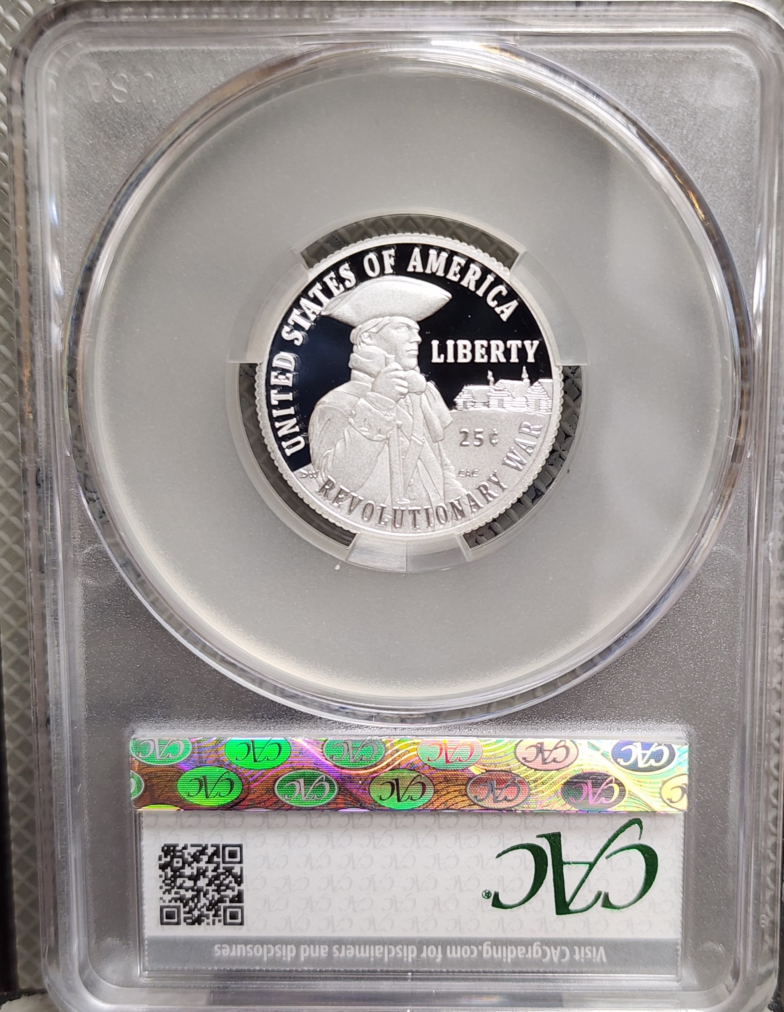 1776-2026-S Silver, Revolutionary War Quarter, CAC PR-70, Store #QR1948.