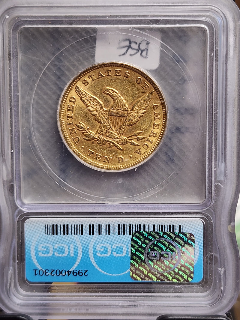 1853 $10 Gold Eagle, ICG AU-58, Pre-1933 Gold Coin, Store Sale