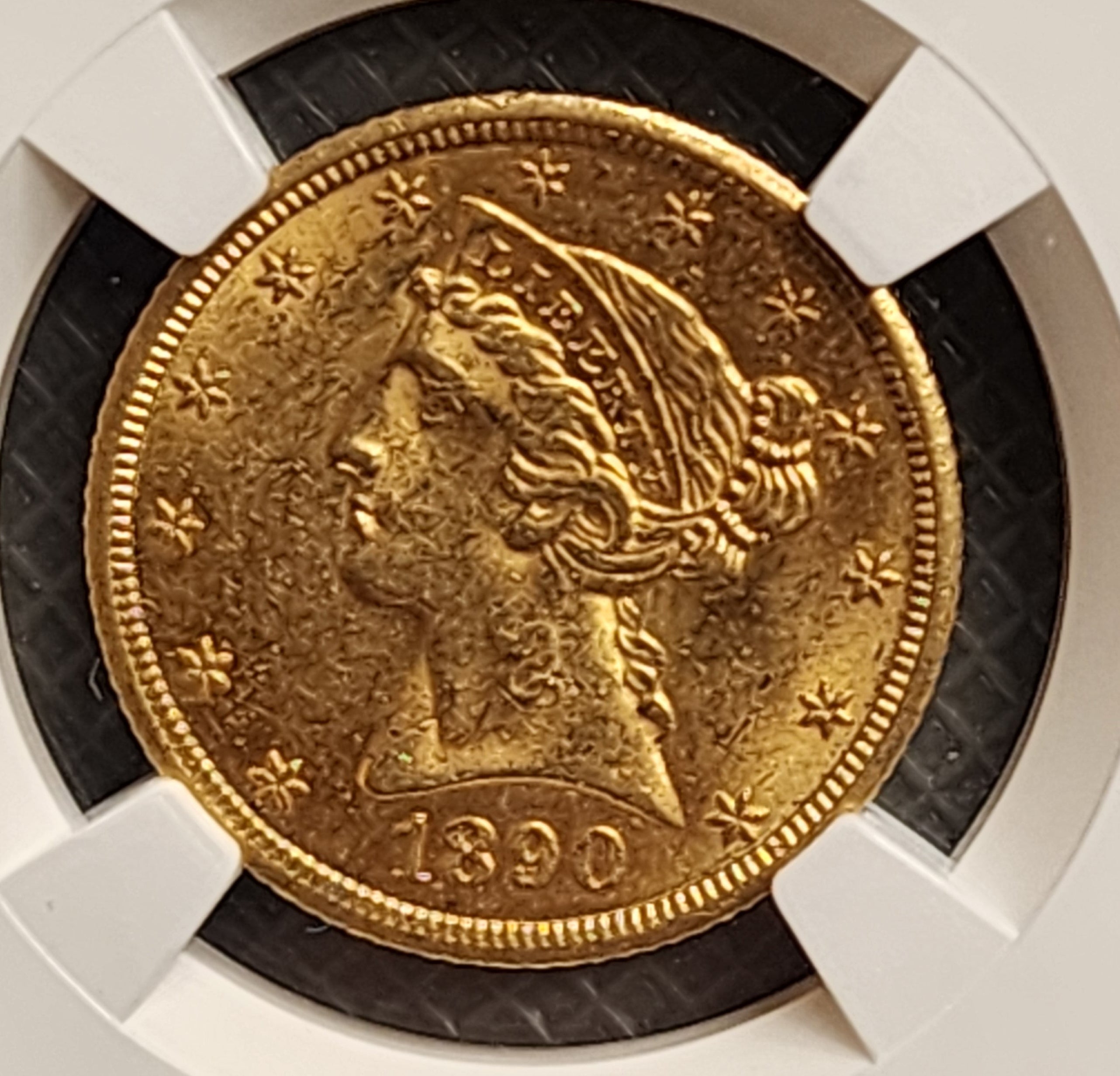 1890-CC $5 Gold Liberty, Quarter Eagle, NGC Graded MS-62, Store Sale #G0169.