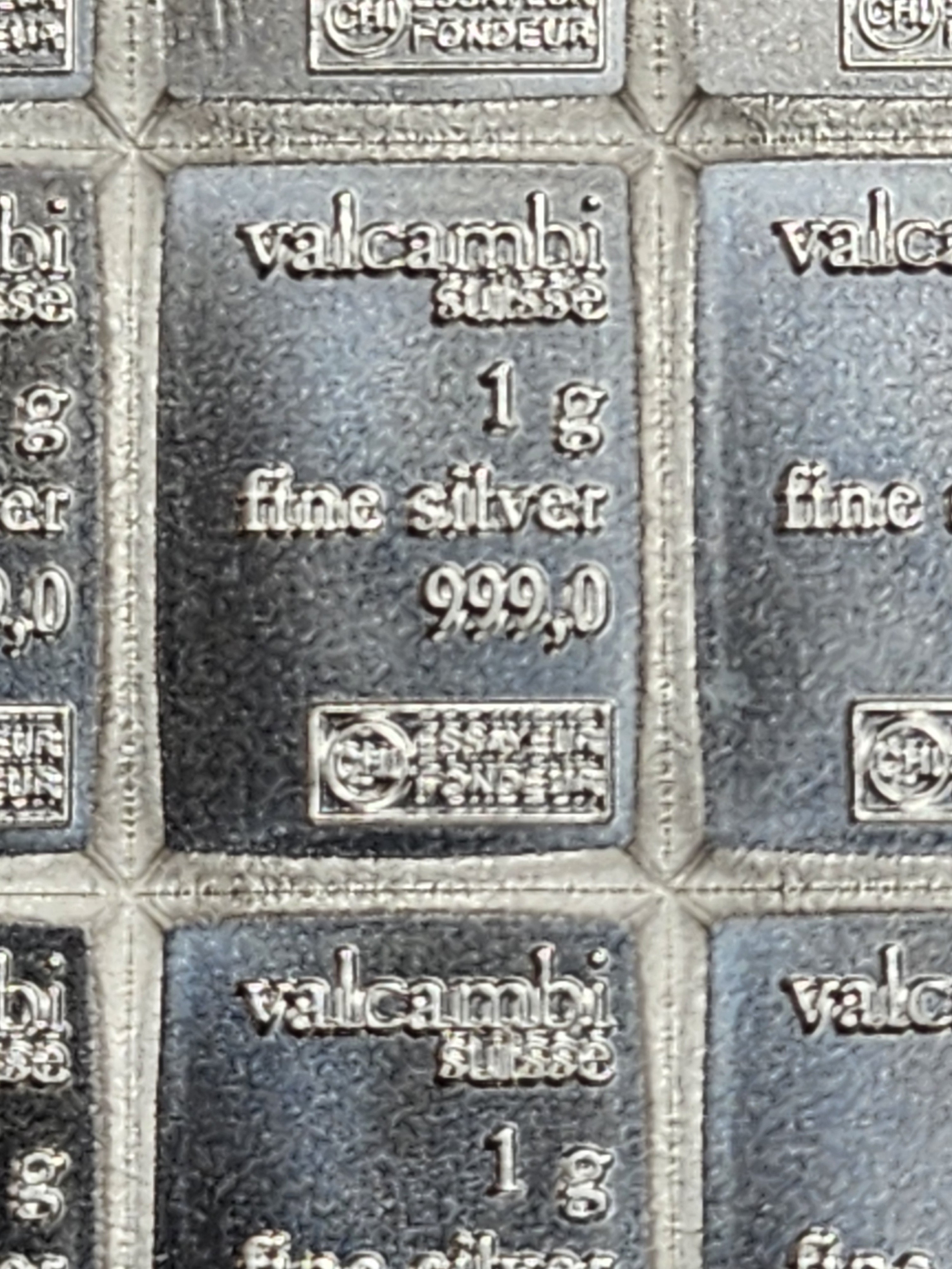 Valcambi Suisse, CombiBar, 100 each, 1 Gram Bars, 100 Gram Bar, Store #SR008.