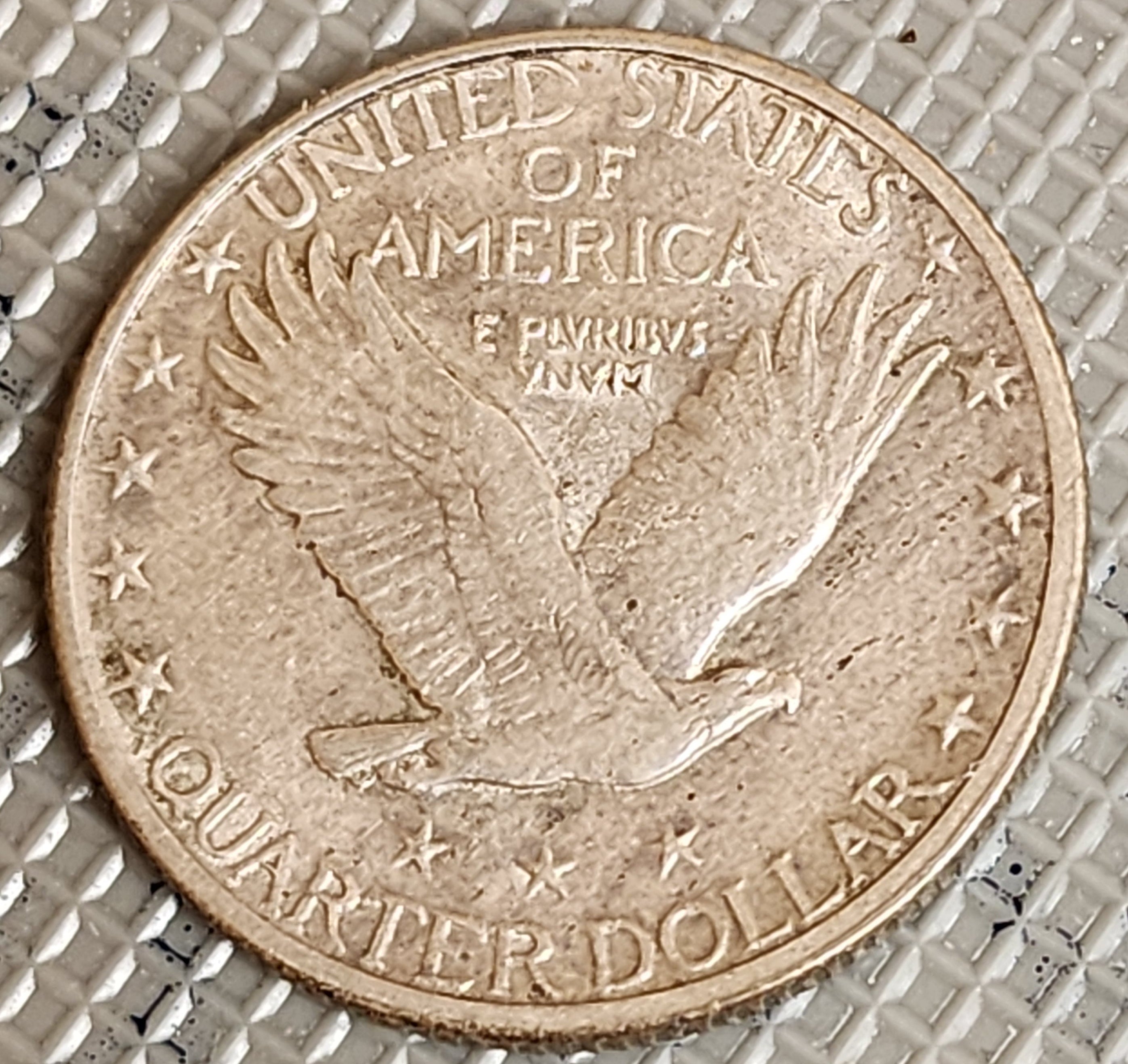 1918-D Standing Liberty Silver Quarter, Extra Fine circulated Coin. Sale #QR1554