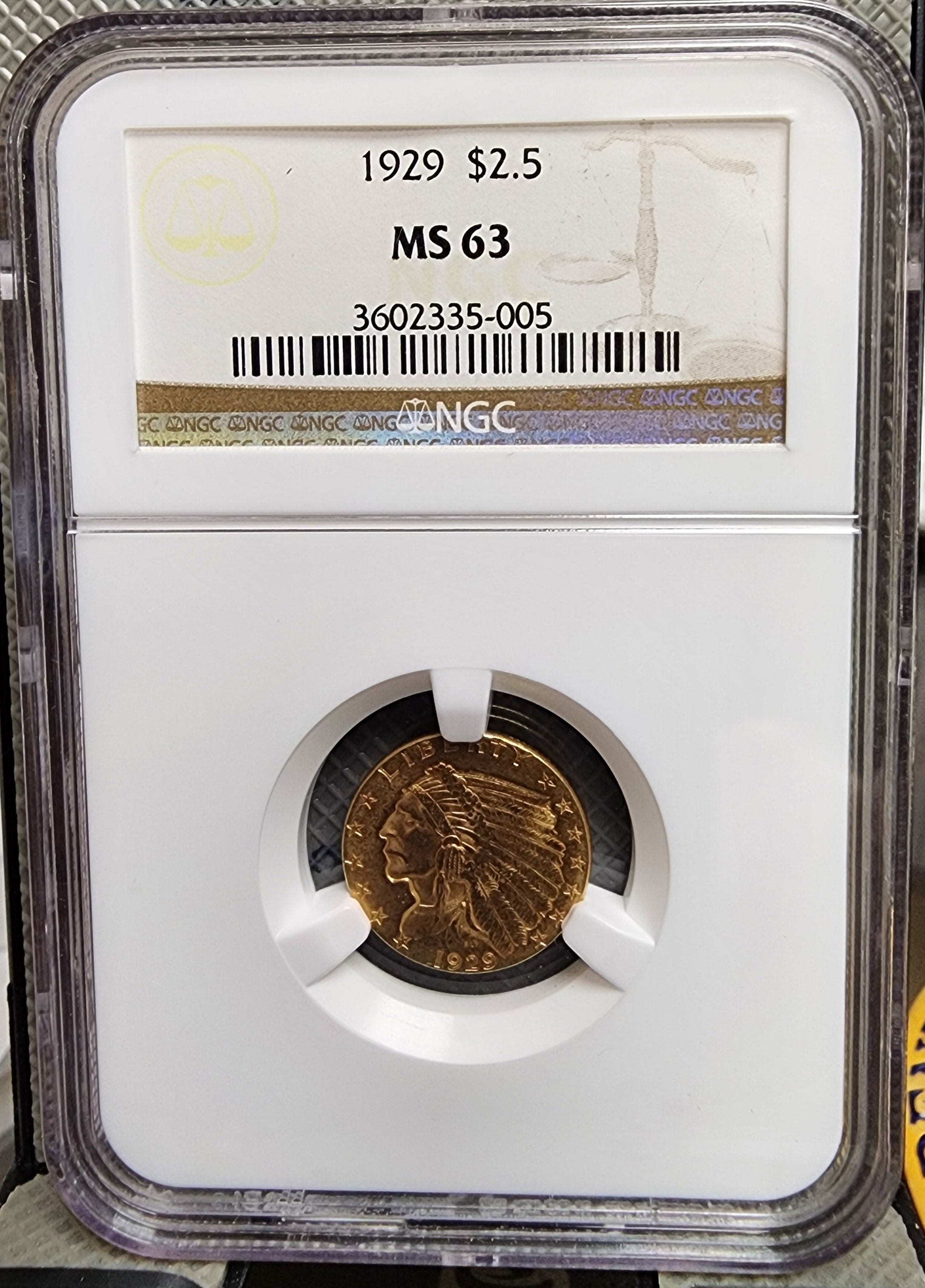 1929 $2.50 Quarter Gold Eagle, NGC MS-63, Gold Coin, Store Sale #G0051..