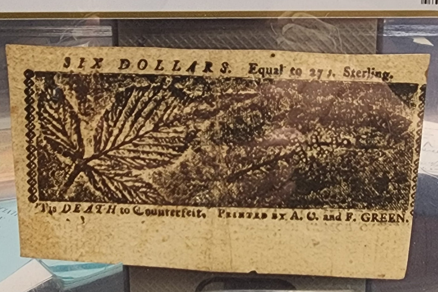 April 10, 1774, $6, Fr# MD-69, Colonial Currency, PCGS AU-50, Store #GCY035.