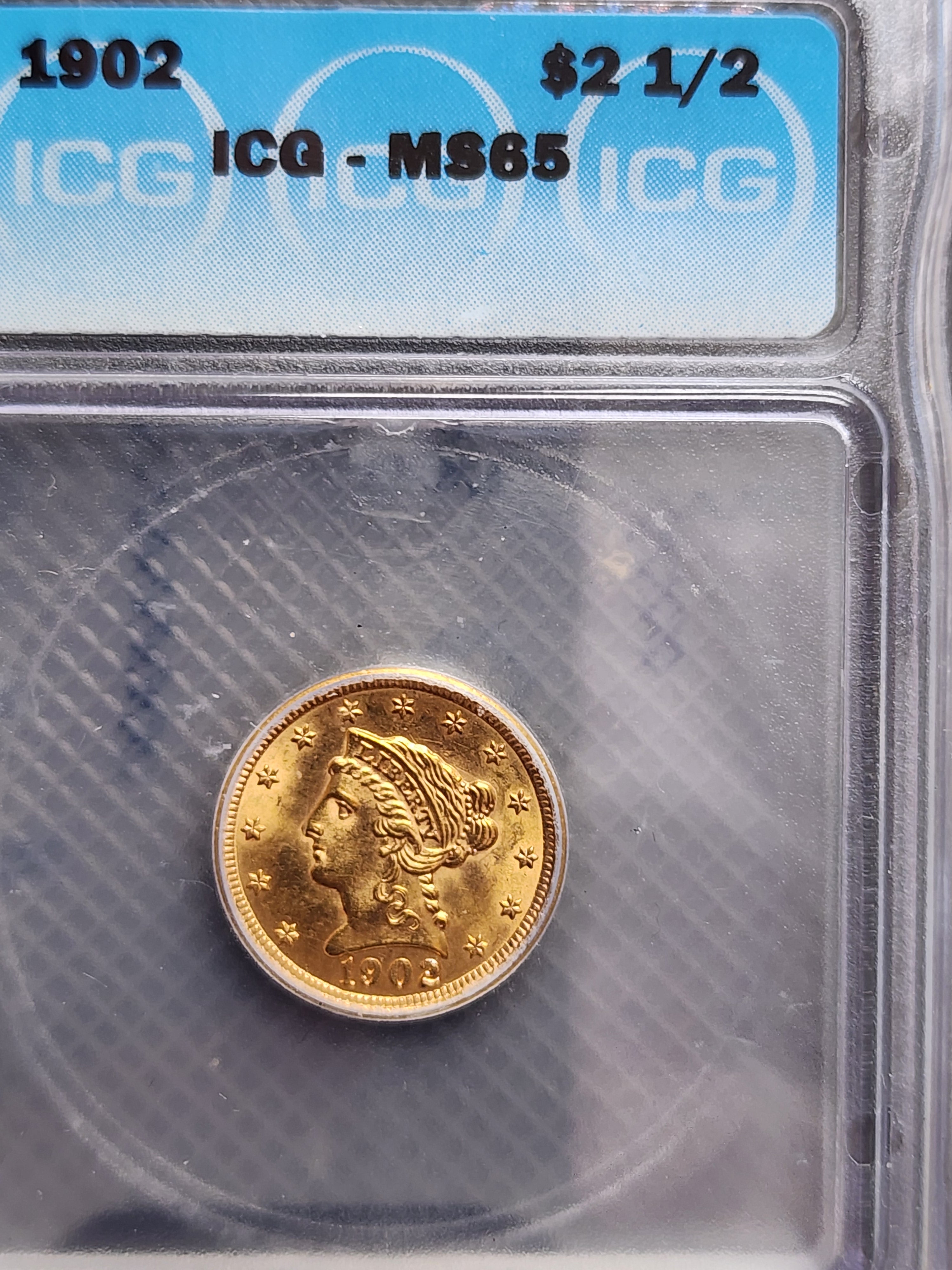1902 $2.50 Quarter Gold Eagle, ICG MS65, Gold Coin, Store Sale#G0102.