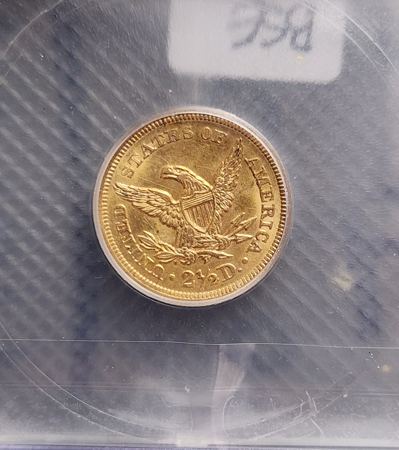 1856 $2.50 Quarter Gold Eagle, ICG MS-64, Gold Coin, Store Sale