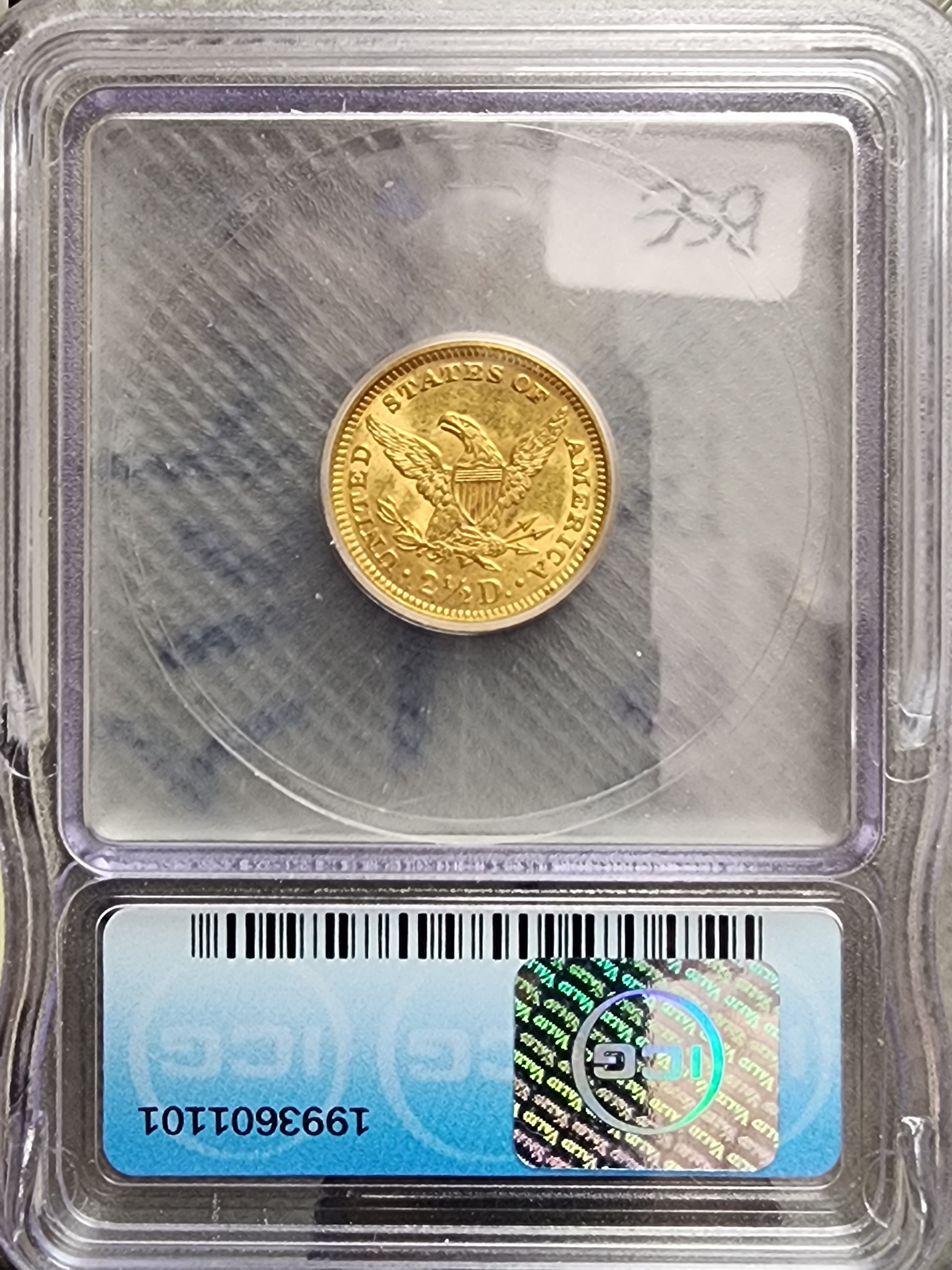 1873 $2.50 Quarter Gold Eagle, ICG MS63, Closed 3, Gold Coin, Store Sale#G0100.