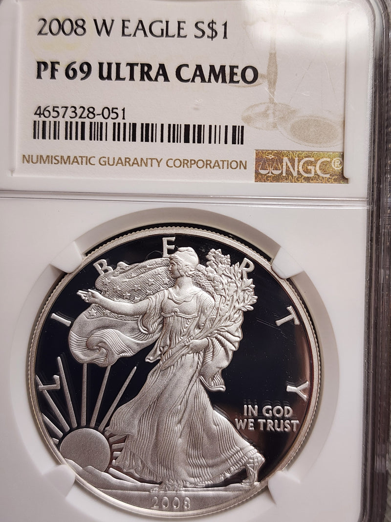 2008-W Silver Eagle. NGC Graded PF-69 Ultra Cameo. Store