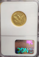 1846-O $5 Gold Half Eagle, Low Mintage, NGC Graded AU-50, Store Sale