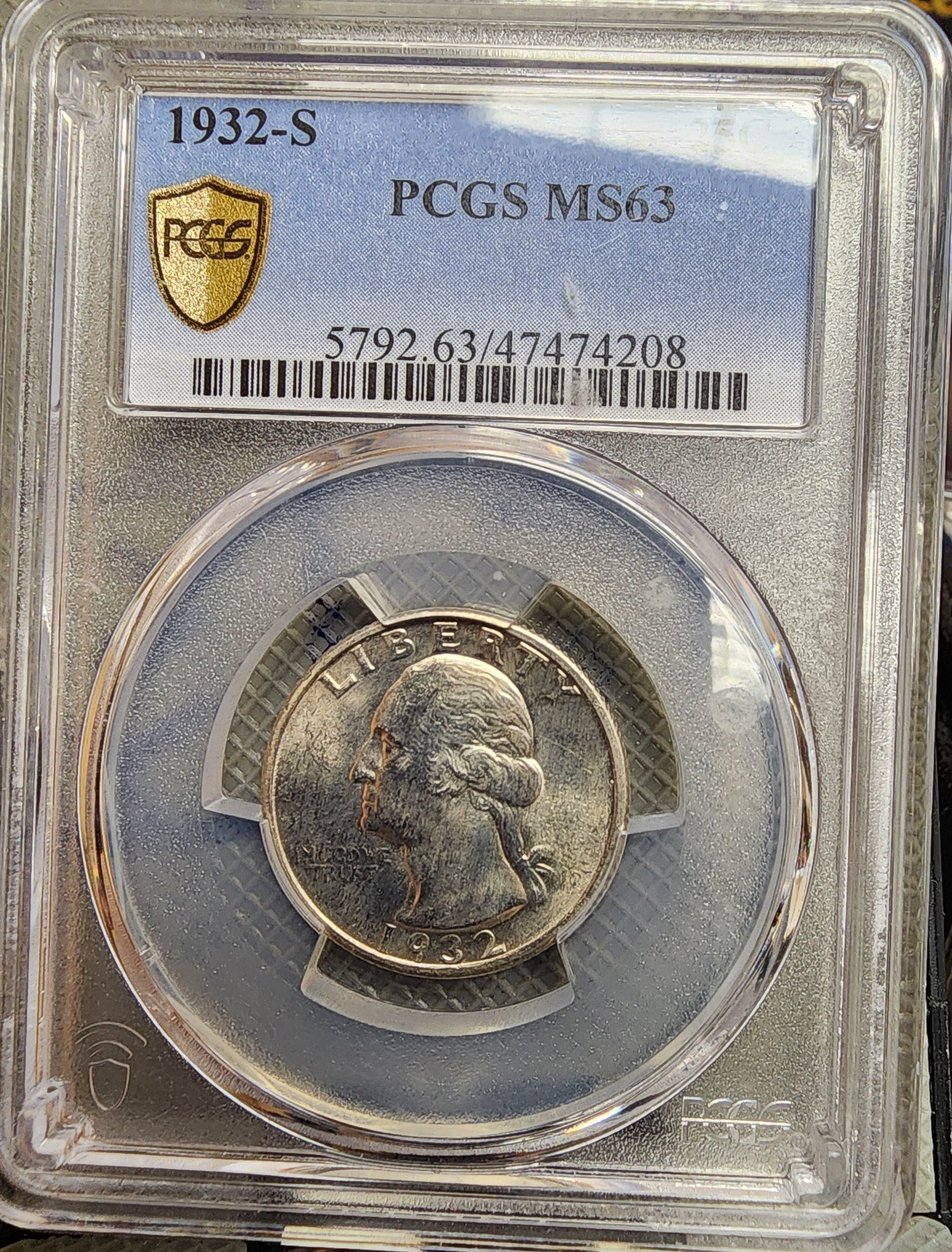 1932-S Washington Silver Quarter, PCGS MS-63., Key Date Collectible Coin. Store #QR1462.