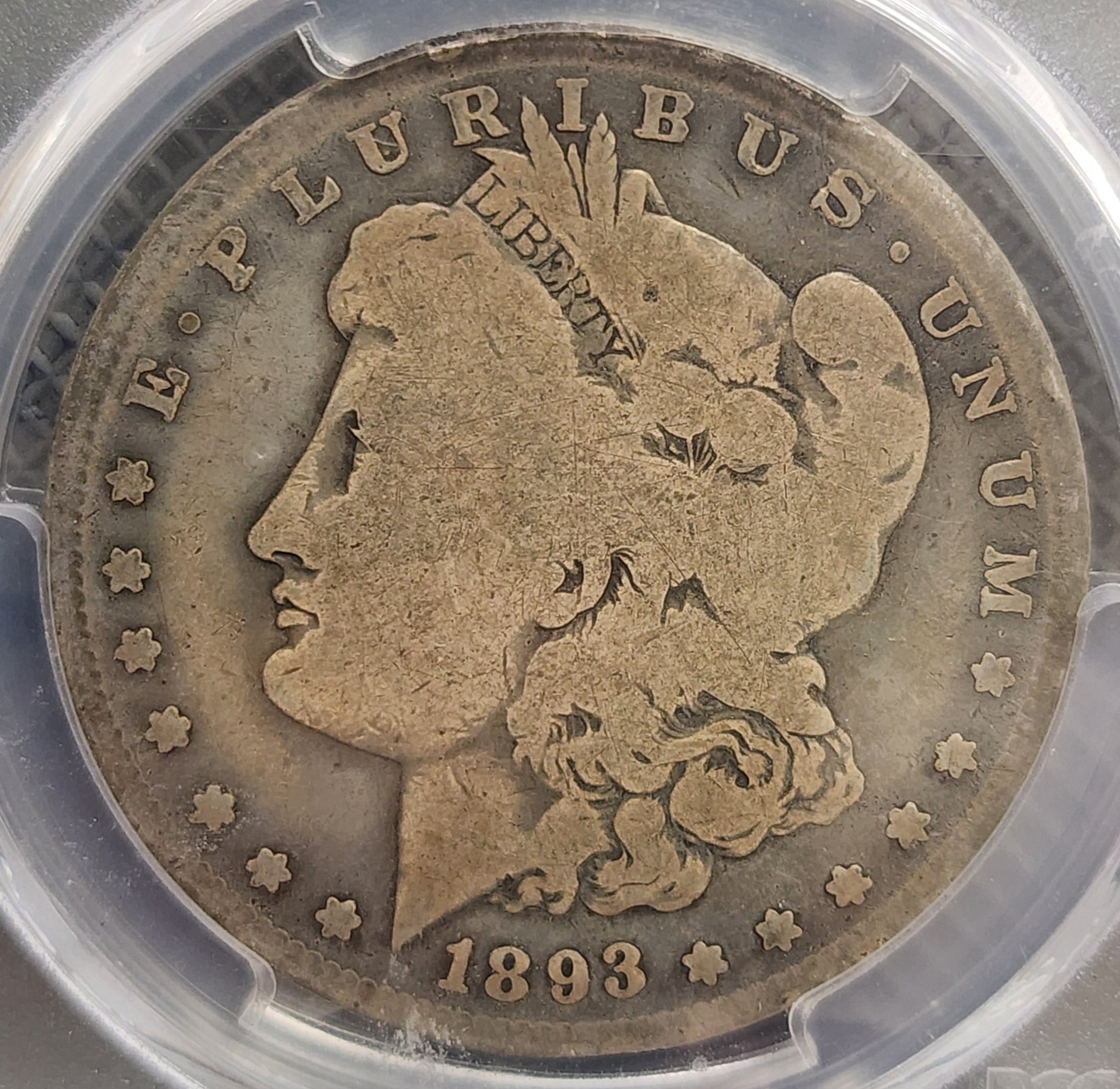 1893-S Morgan Silver Dollar, PCGS Good-4, "KEY DATE" Coin, SALE #DR0590