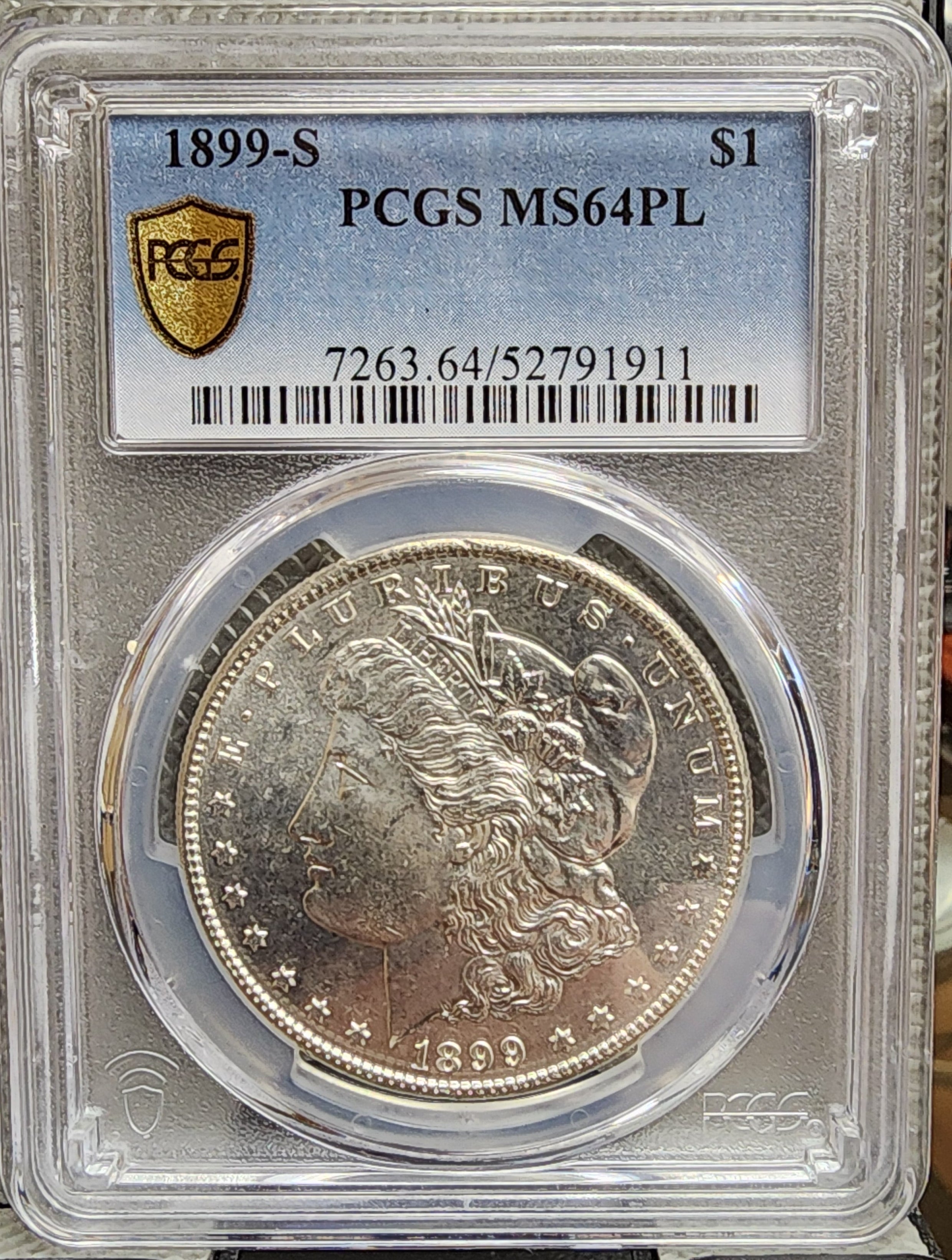 1899-S Morgan Silver Dollar., PCGS MS64 'PL'., NICE!, Store #GDR0141.