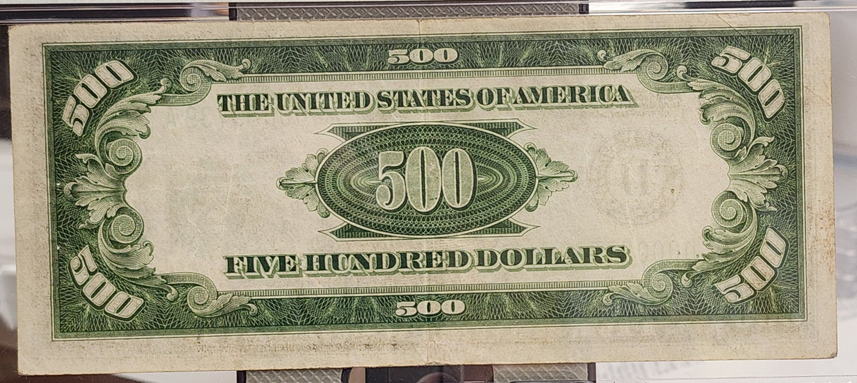 1934A $500 Federal Reserve Note, Fr. 2202-D, Circulated, PCGS VF-30 Store #GFRB013.