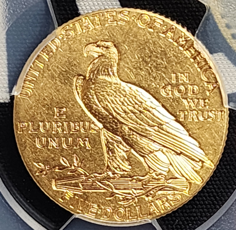 1913 $5 Gold Indian Half Eagle, PCGS AU-58, Gold Coin, Store Sale