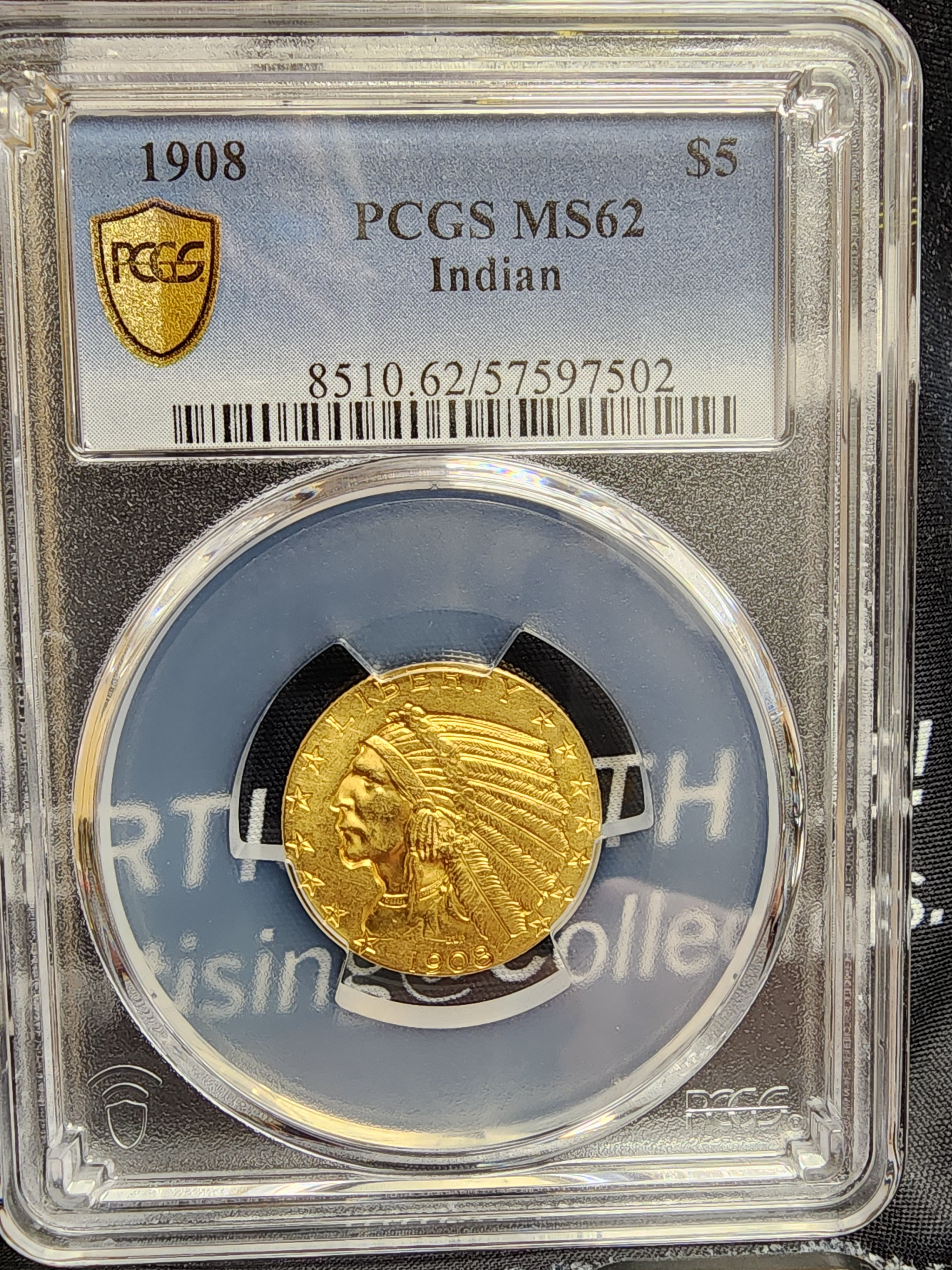 1908 $5 Gold Indian Half Eagle, PCGS MS-62, Gold Coin, Store Sale#G0081.