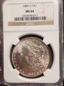 1884-O Morgan Silver Dollar., NGC MS-64., Store Sale