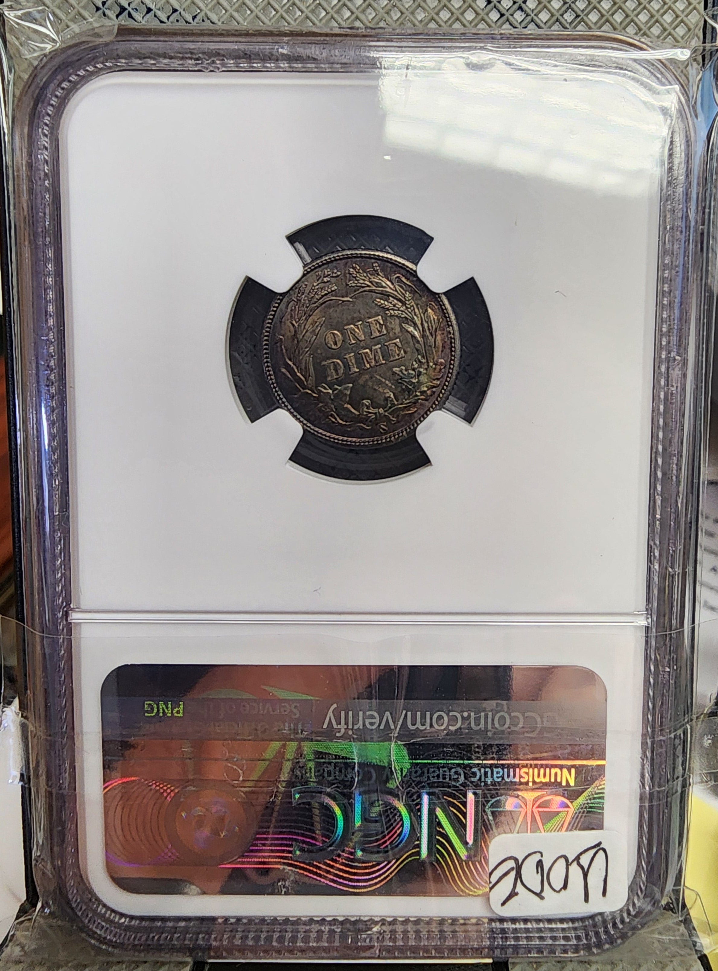 1909-S Barber Silver Dime, Gem Mint State, NGC MS-65. Store Sale #DE0828.