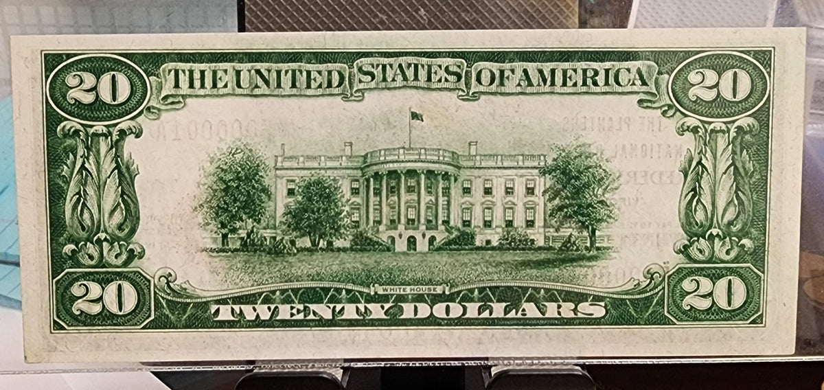 1929 $20 Fredericksburg, VA. National Bank Note, Serial Nr 1, PCGS CU65, #NBN002.