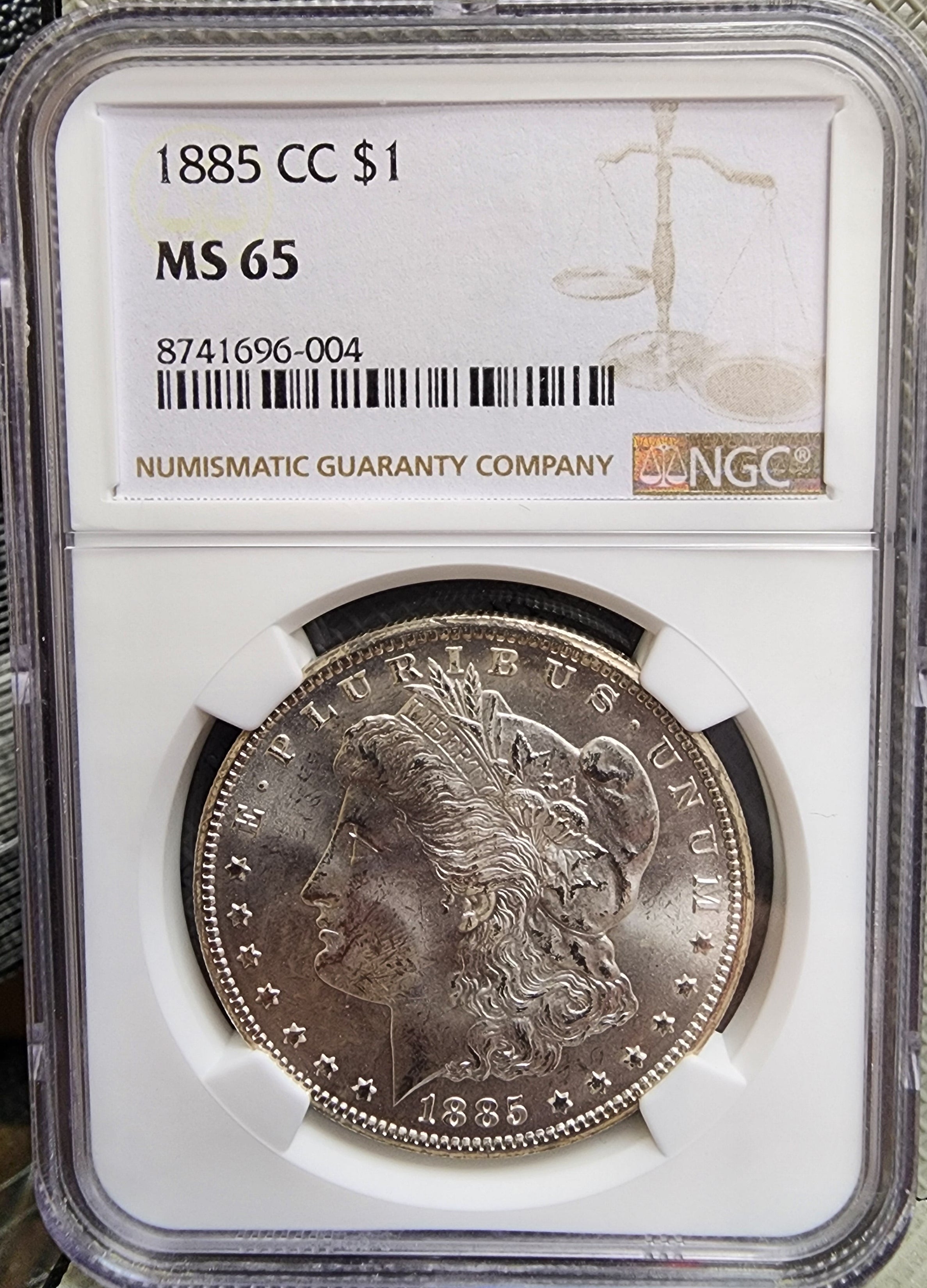 1885-CC Morgan Silver Dollar., NGC MS-65,Uncirculated, Store Sale #DR0550
