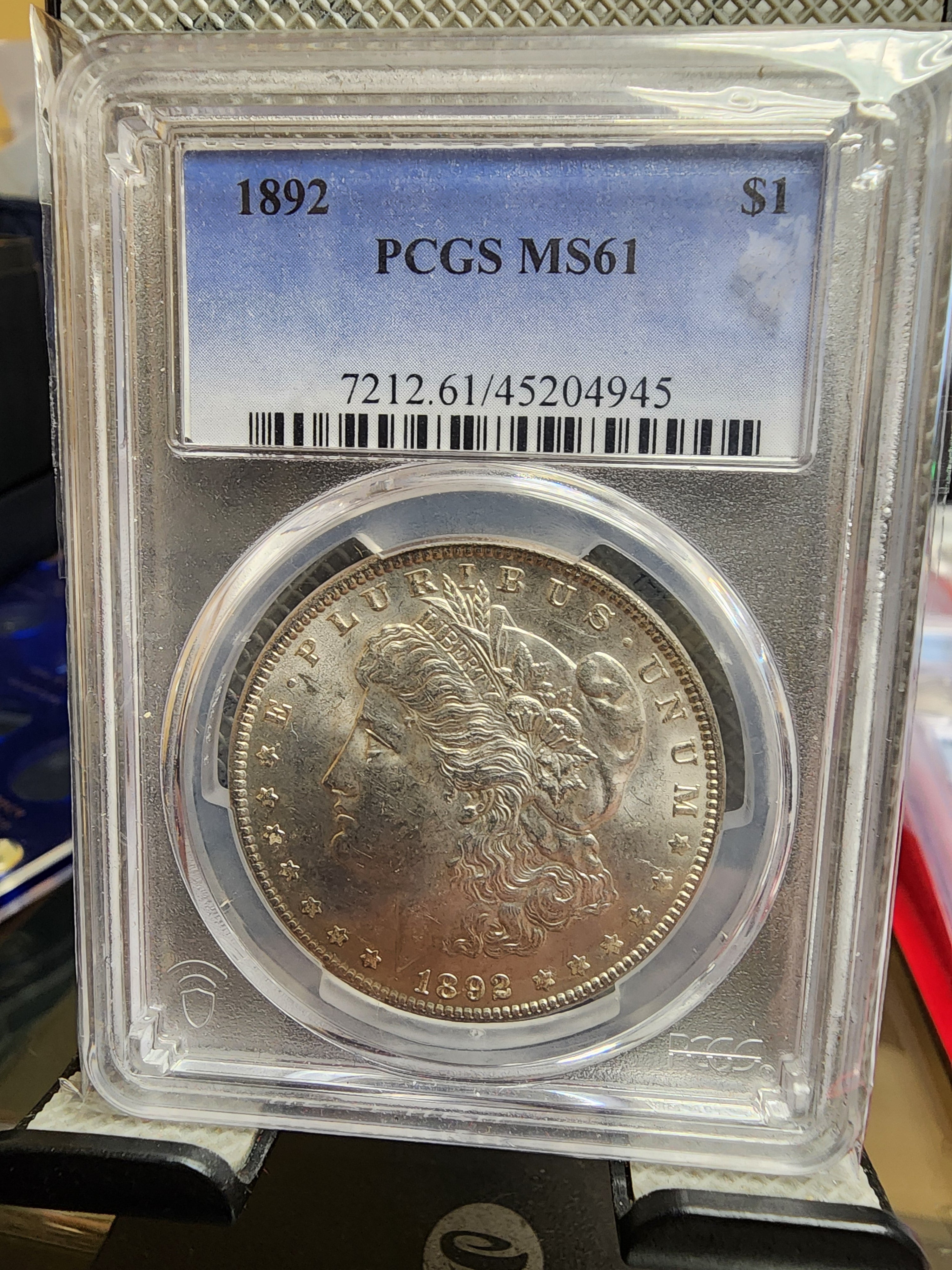 1892 Morgan Silver Dollar, Gem Eye Appeal, PCGS MS61, Store #DR0600.