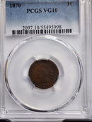 1870 Indian Head Cents, Better Date, PCGS VG-10, Store