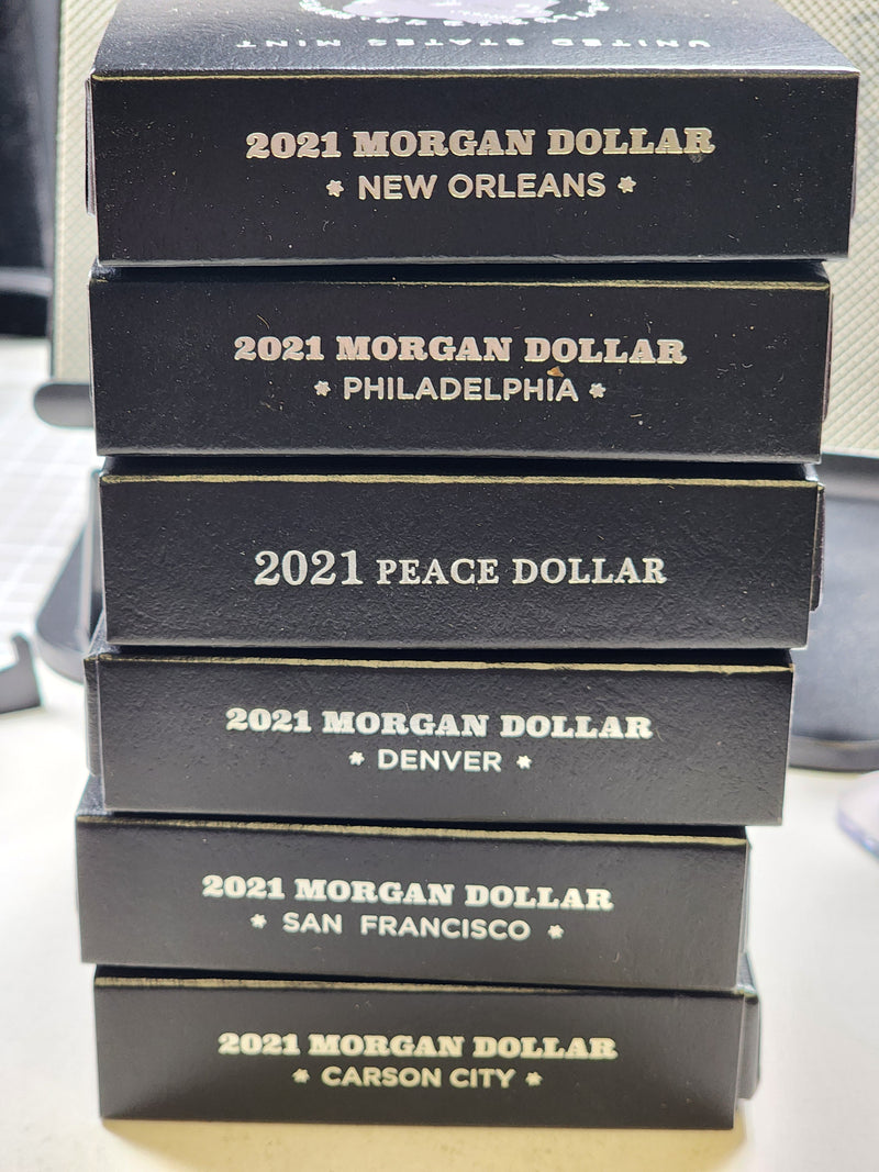 2021 Morgan and Peace 6 Coin Commemorative Set, PCGS MS 70, Store