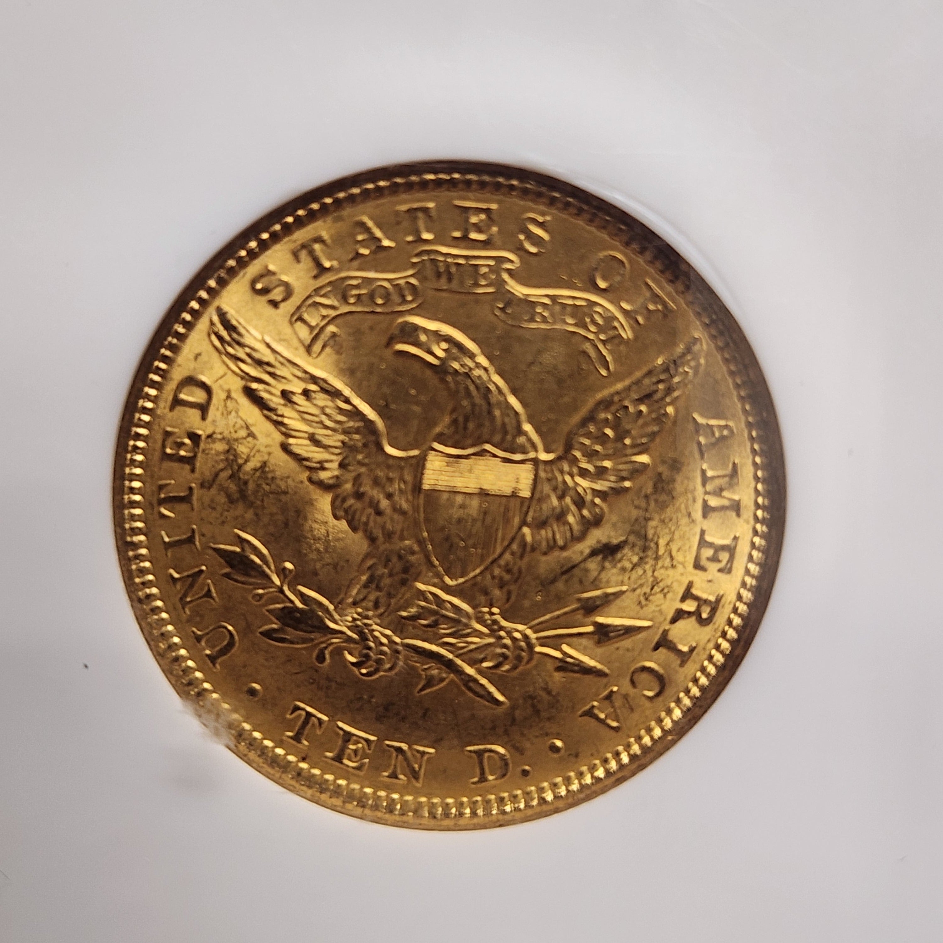 1907 $10, Gold Eagle, Certified and Graded, NGC MS-63, Store Sale #G0139.