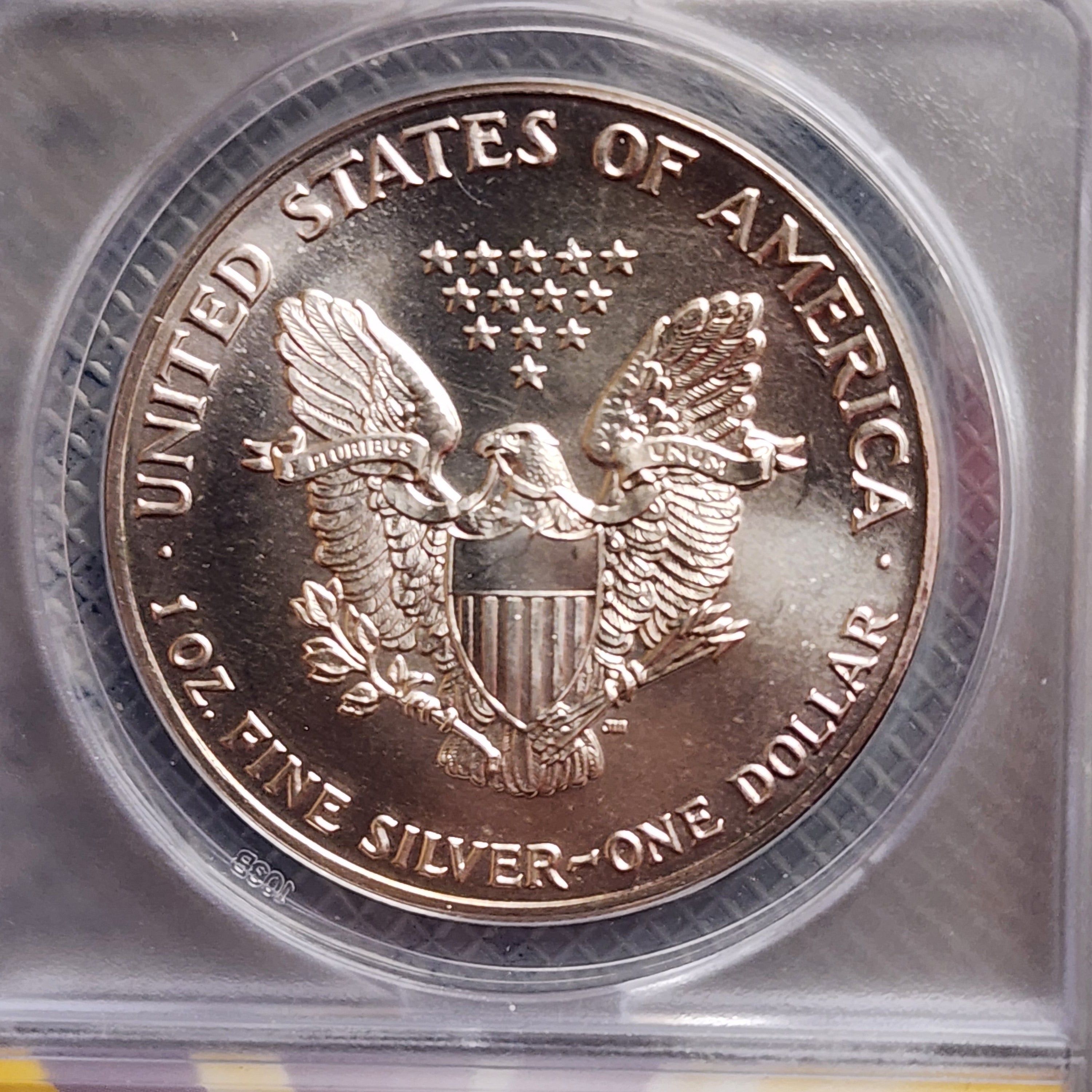 1992 American Silver Eagle, Nice Blue "TONER", ANACS MS-68, Store #AE308.