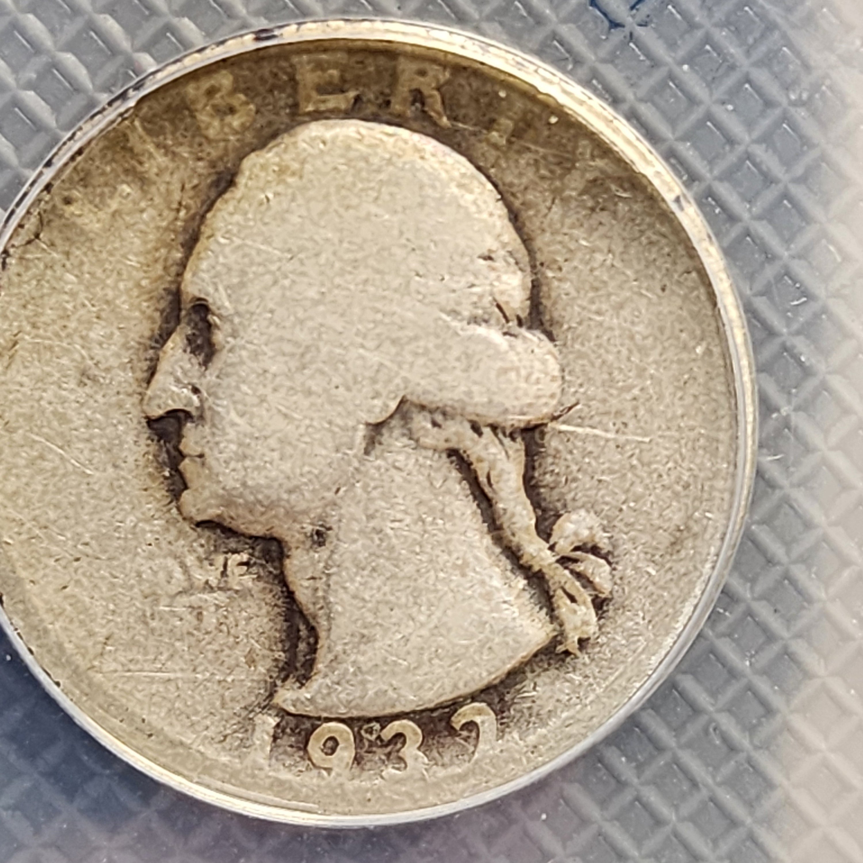 1932-D Washington Silver Quarter, KEY Date Coin, ANACS AG-3., Store #QR1460.