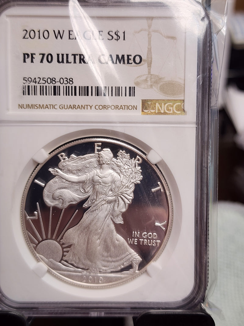 2010-W Silver Eagle $1. NGC Graded PF-70 Ultra Cameo.  Store