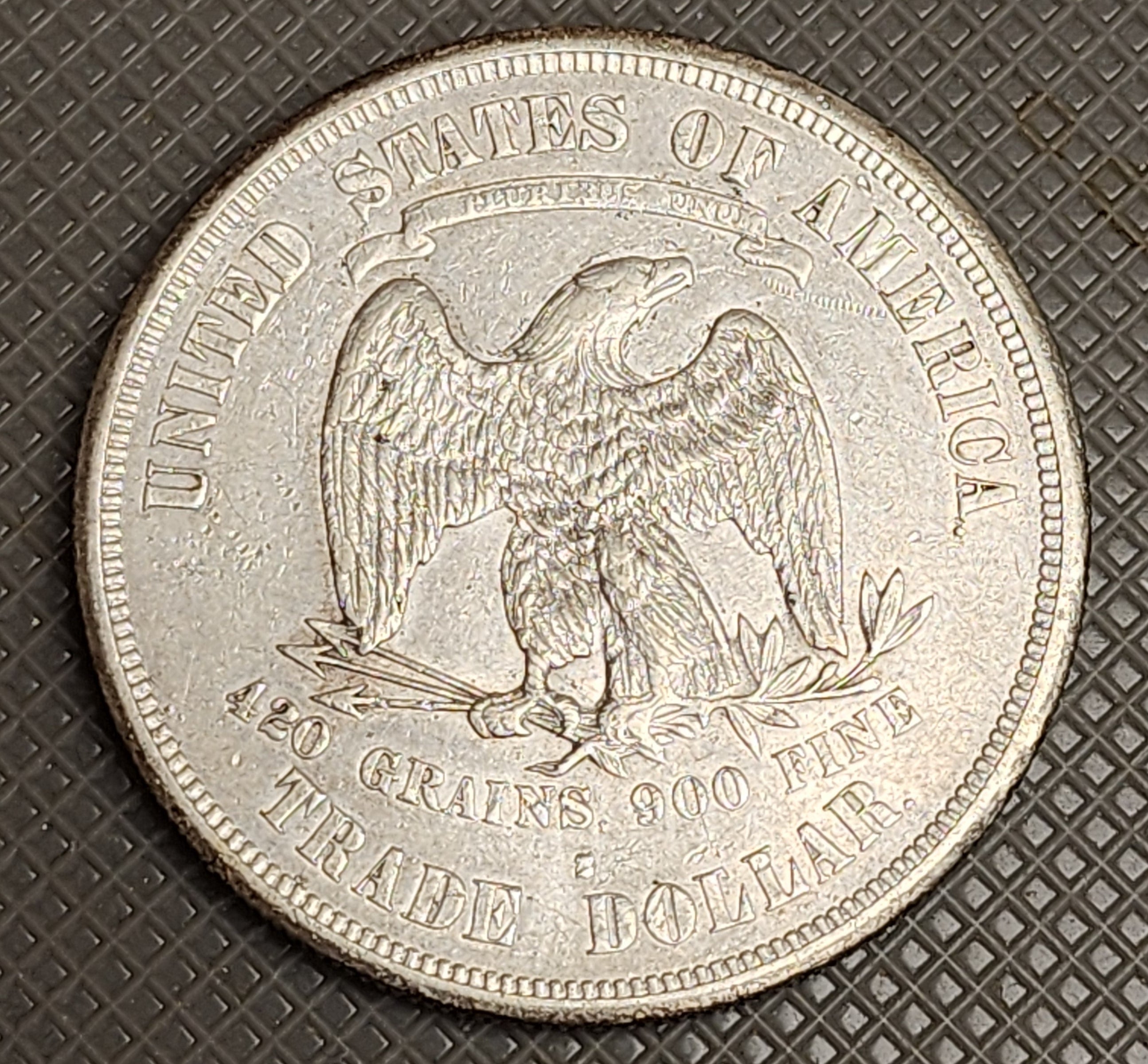 1874-S Trade Dollar, About Uncirculated Coin w/ details, Store #DR0686