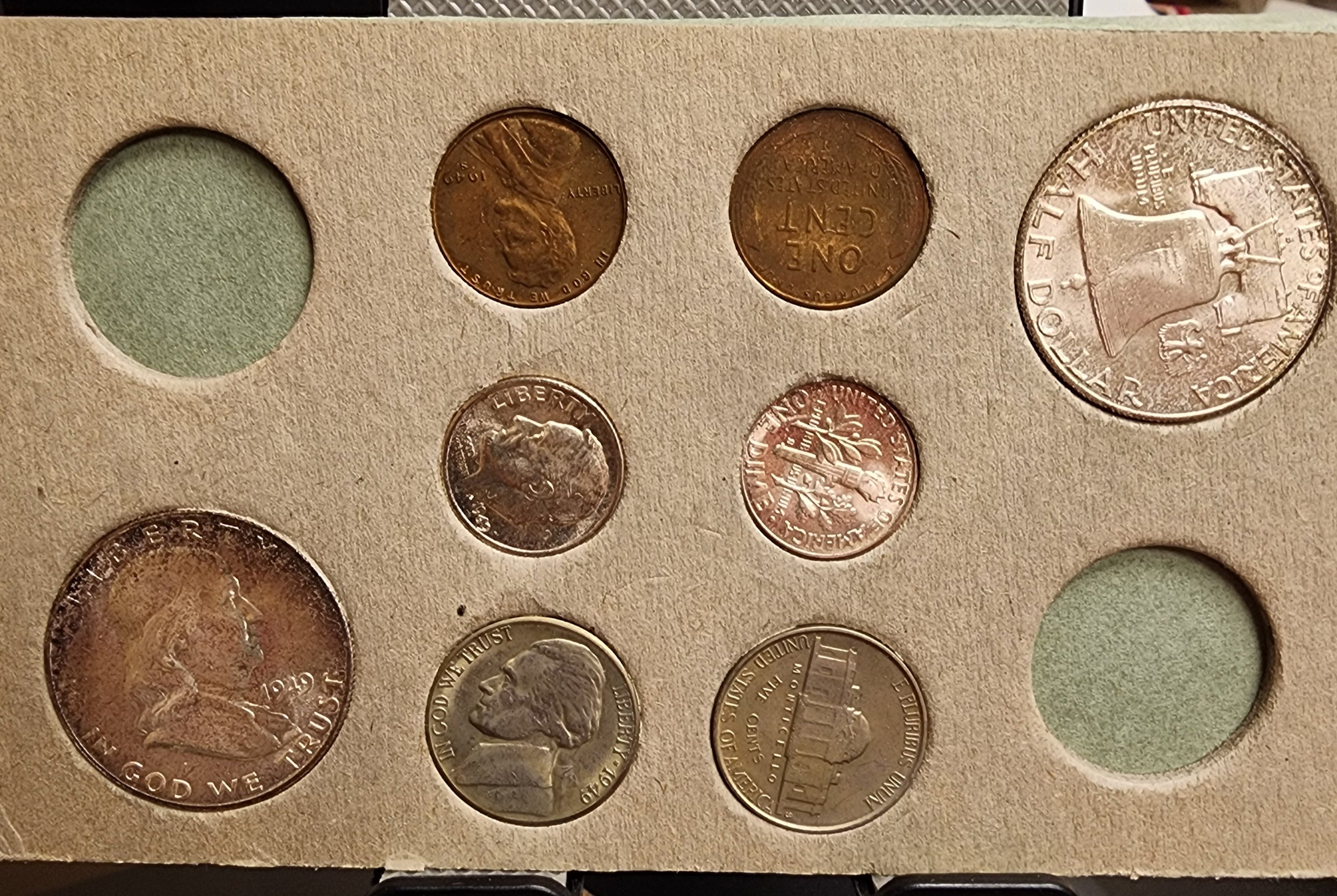 1949 U.S. Mint Set., 3 Card's, In Original U.S. Mint Package. STORE SALE PT0003