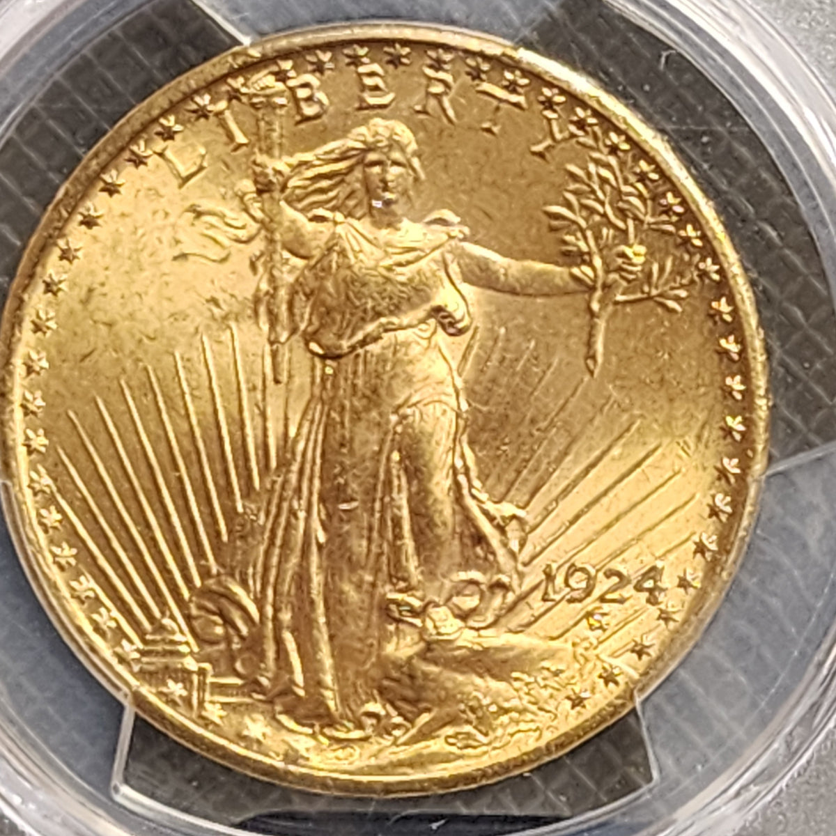 1924 $20 Gold Double Eagle, Saint, PCGS MS-64, Uncirculated Coin, Store #G0124.