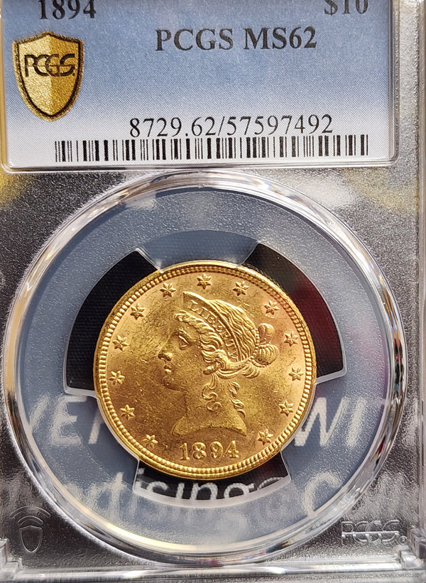 1894 $10 Gold Liberty Eagle, PCGS MS-62, Gold Coin, Store Sale#G0084.
