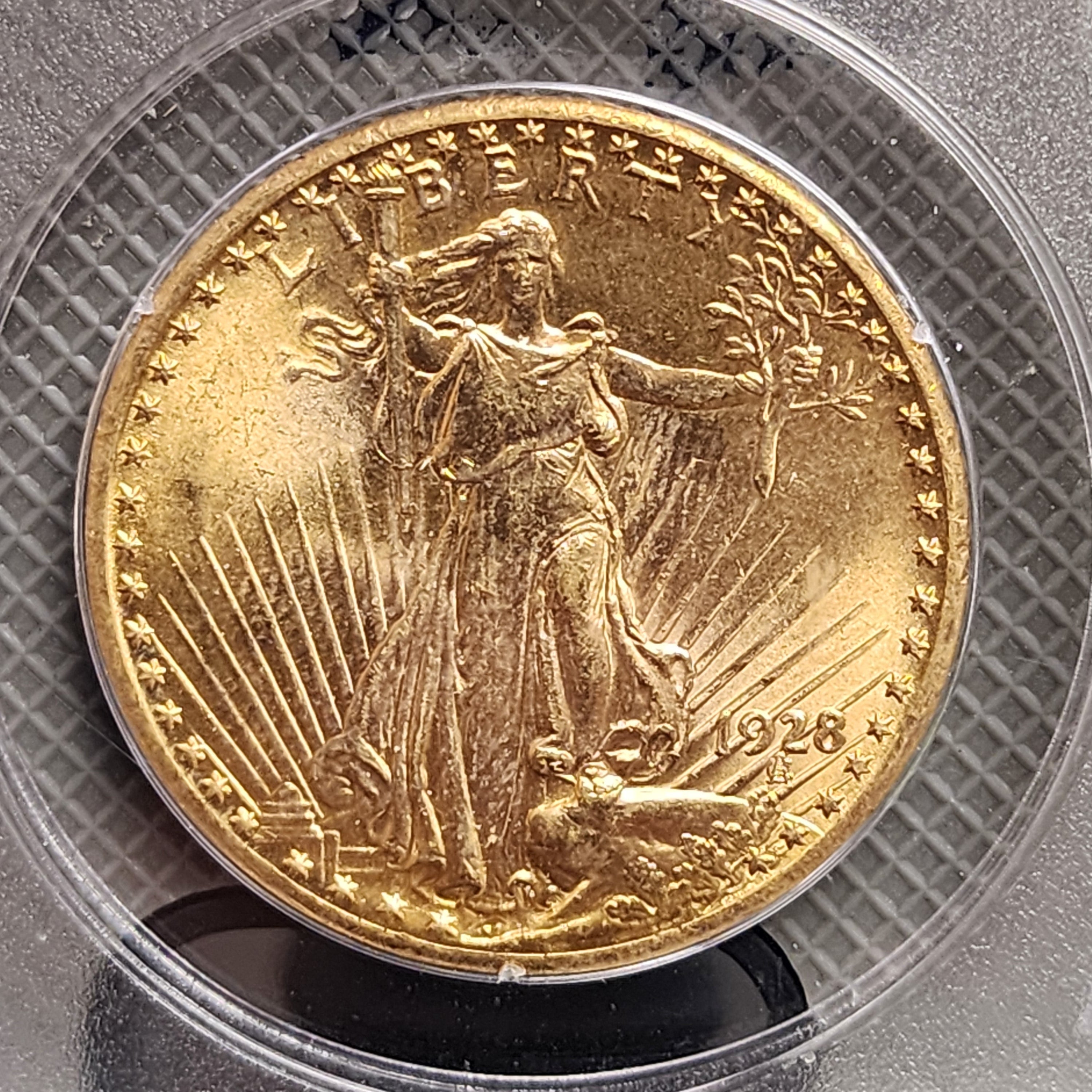 1928 $20 Double Eagle, 'Saint', Shaker Holder, PCGS MS-63, Store Sale #G0165.