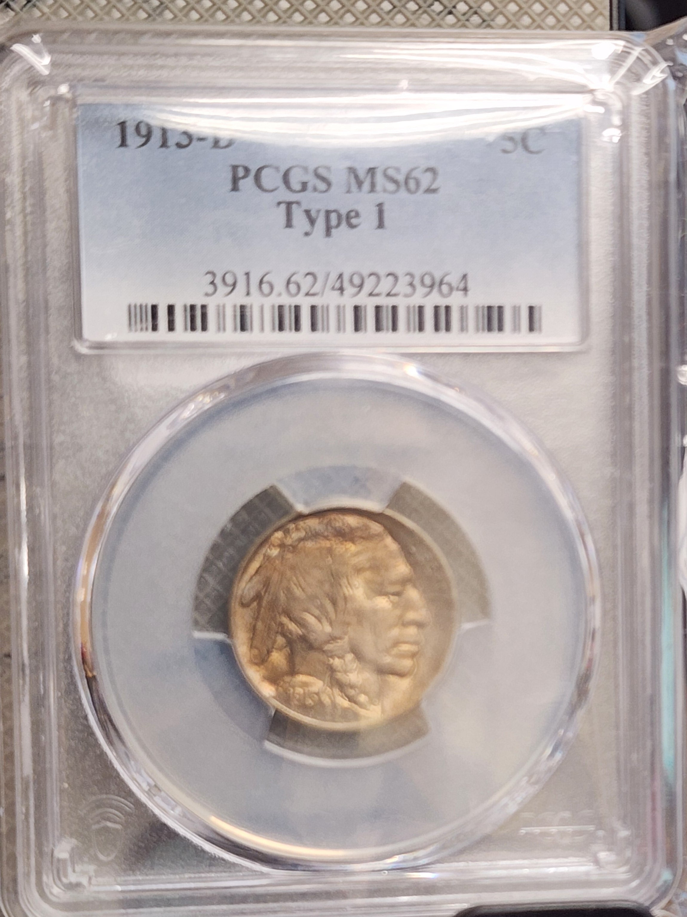 1913-D Buffalo Nickel, Type-1, PCGS Graded MS-62, Store SALE #GNL062.